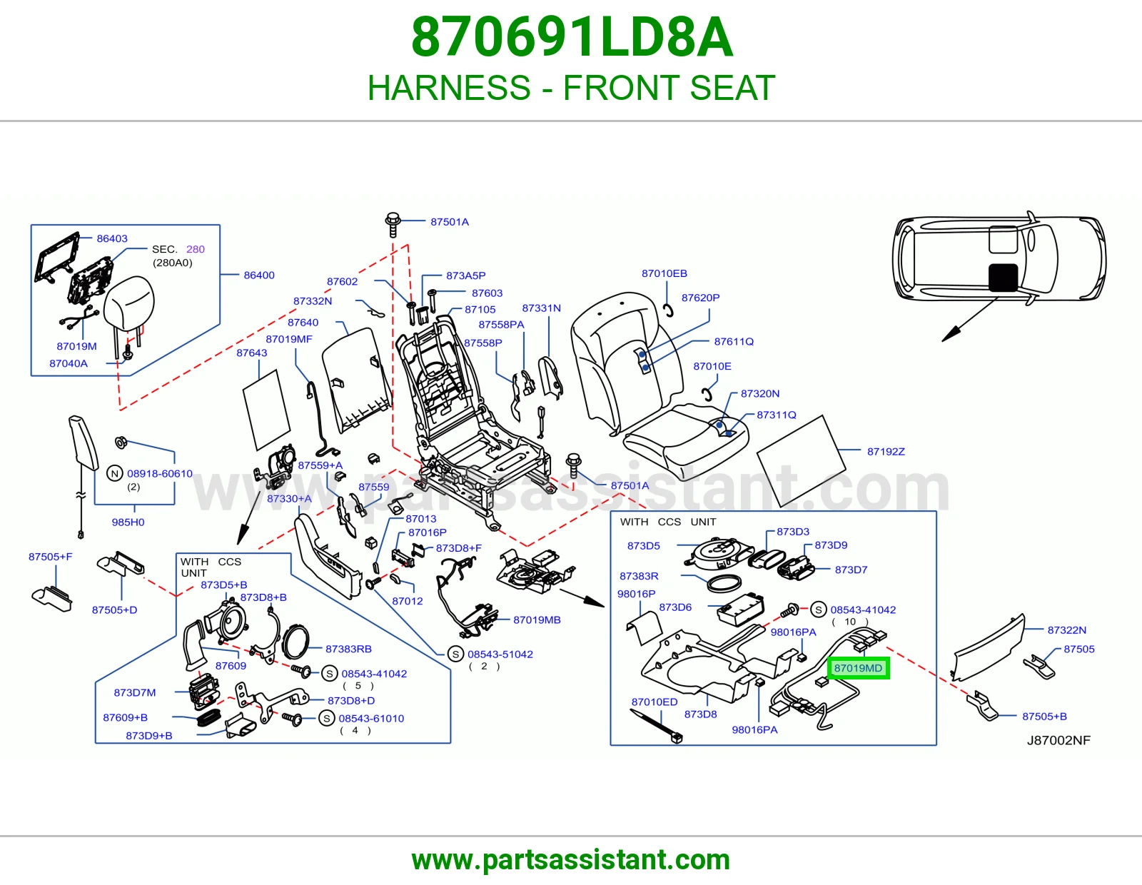 ضفيرة مرتبة أمامي 870691LD8A