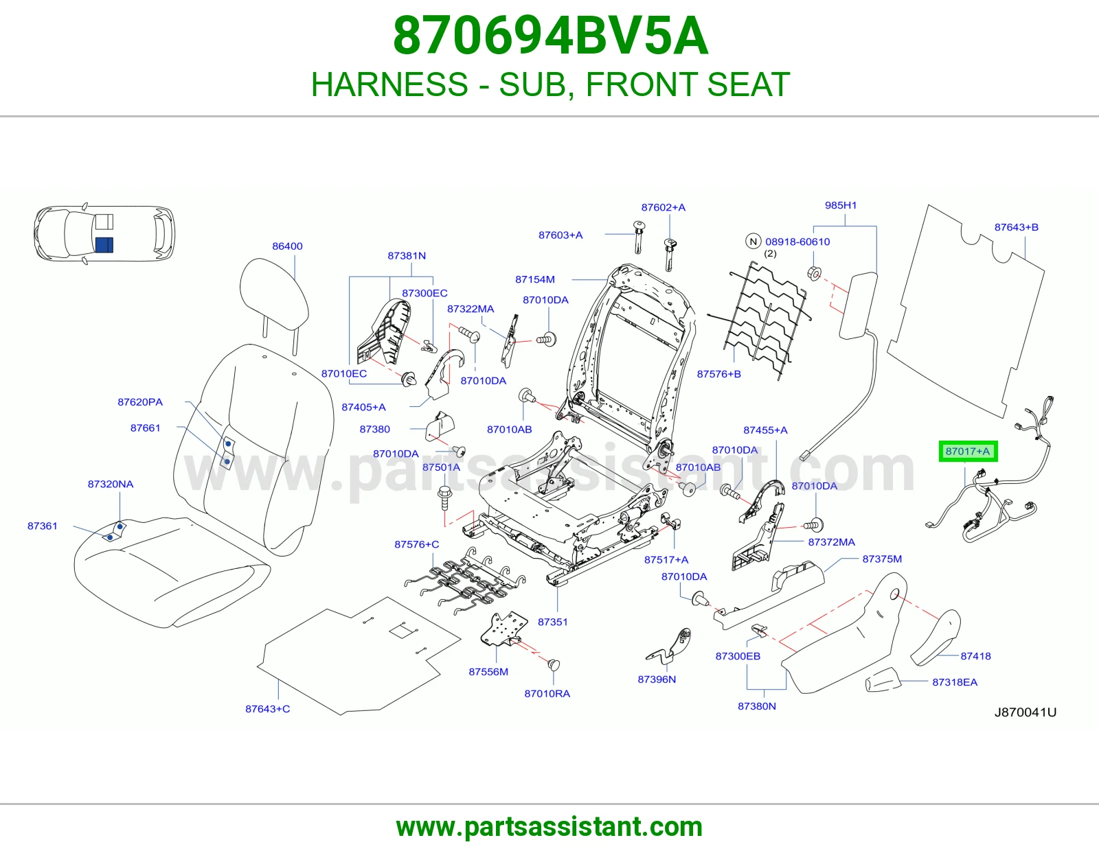 ضفيرة فرعي مرتبة أمامي 870694BV5A