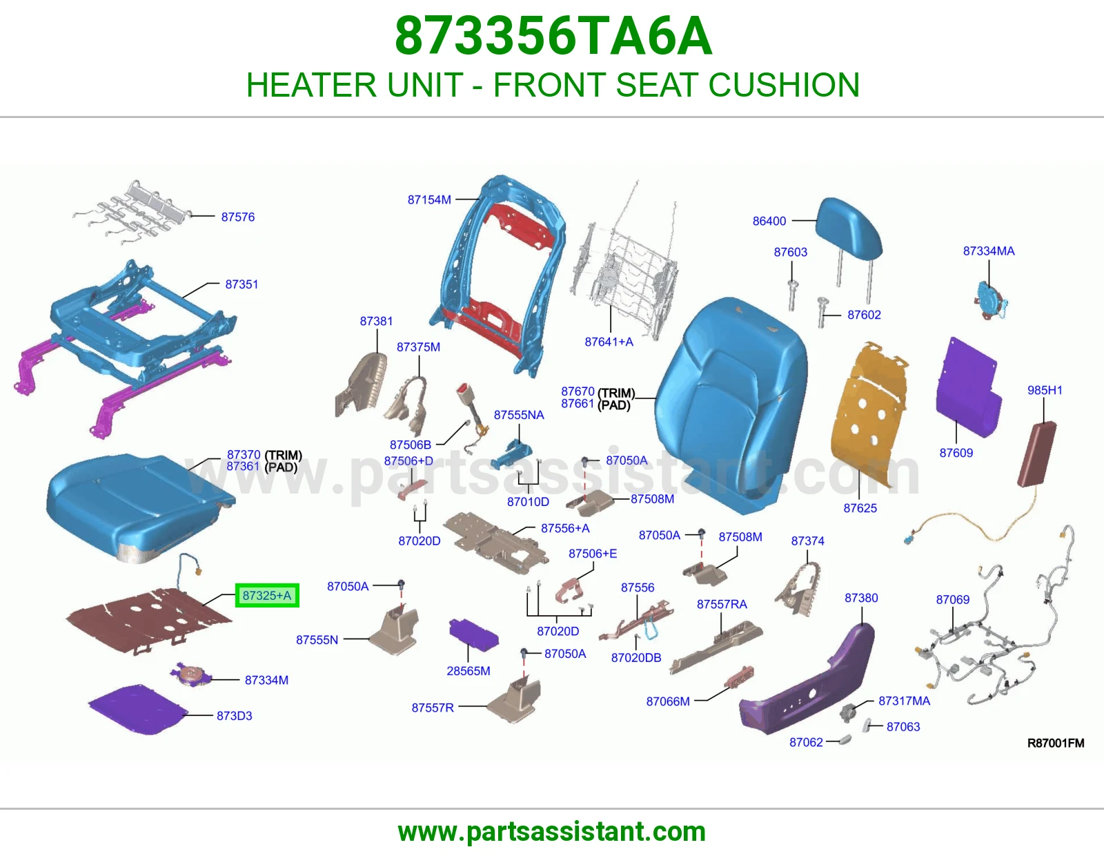 وحدة دفاية قاعدة مرتبة أمامي 873356TA6A