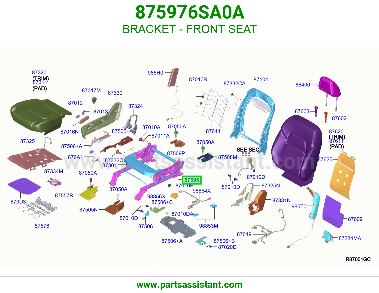 قاعدة مرتبة أمامي 875976SA0A