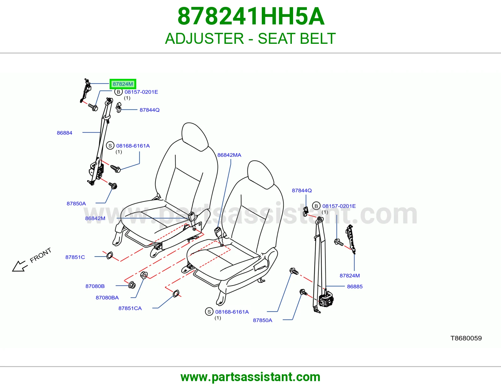 قطعة ضبط حزام أمان 878241HH5A