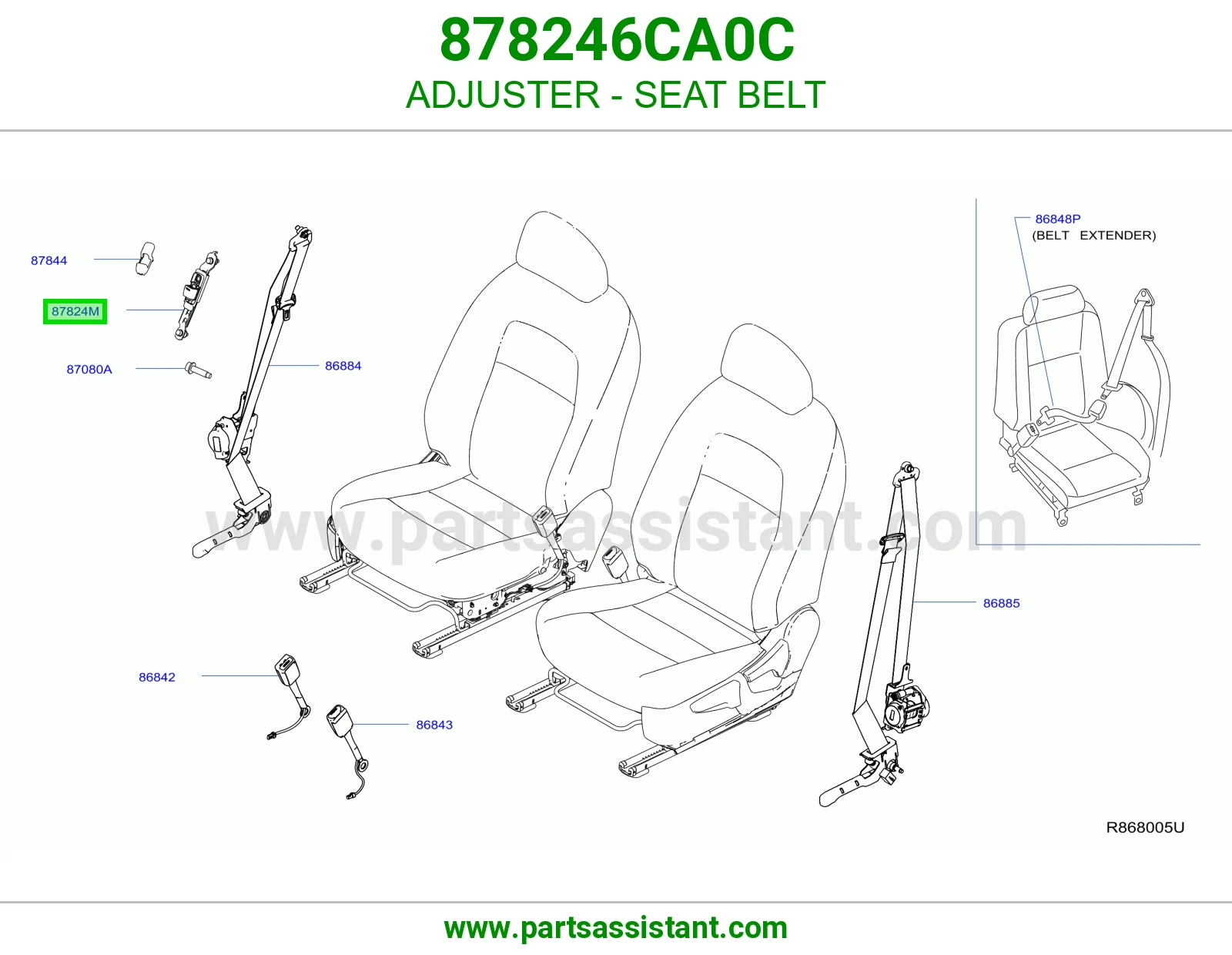 قطعة ضبط حزام أمان 878246CA0C