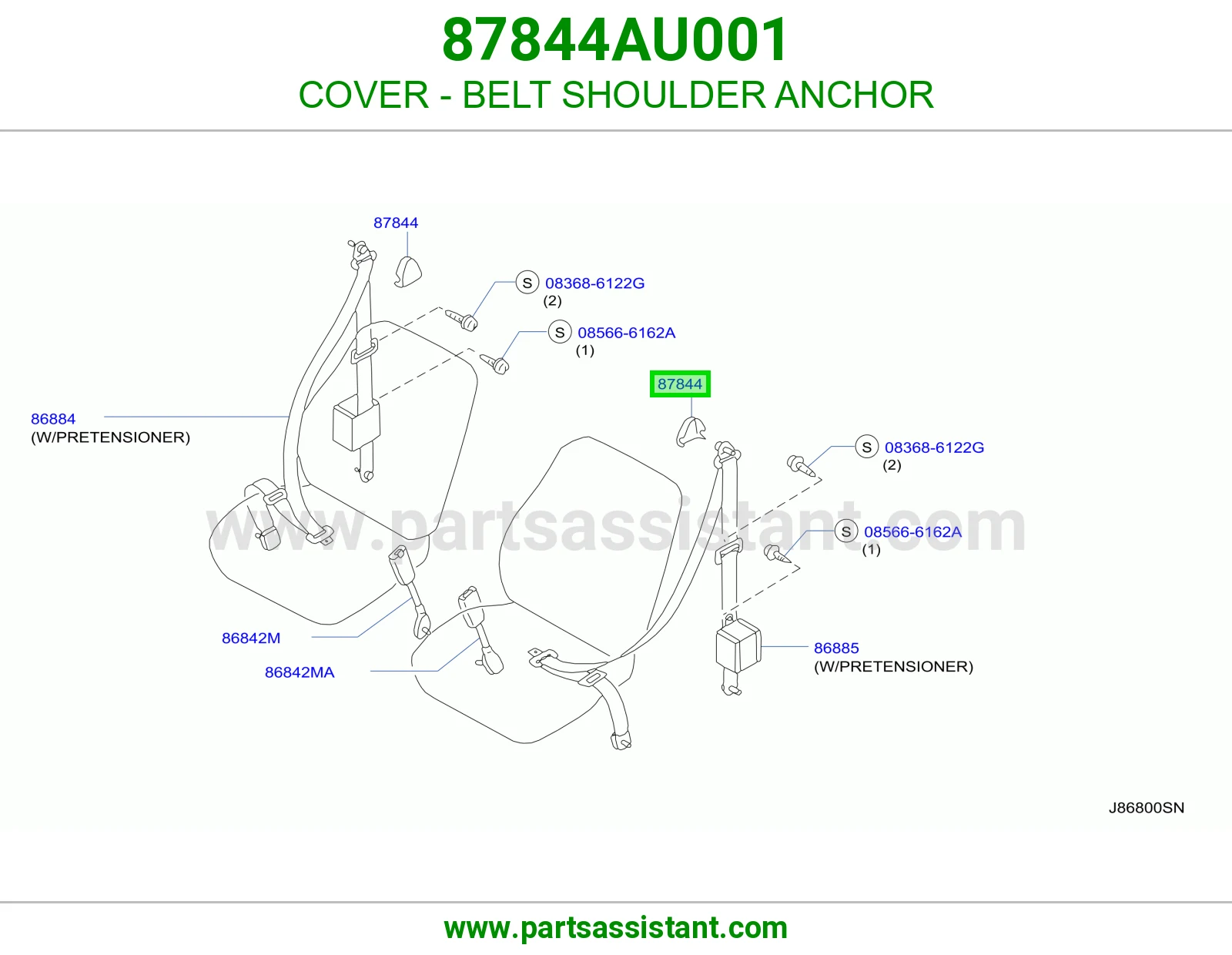 غطاء قاعدة حزام كتف 87844AU001
