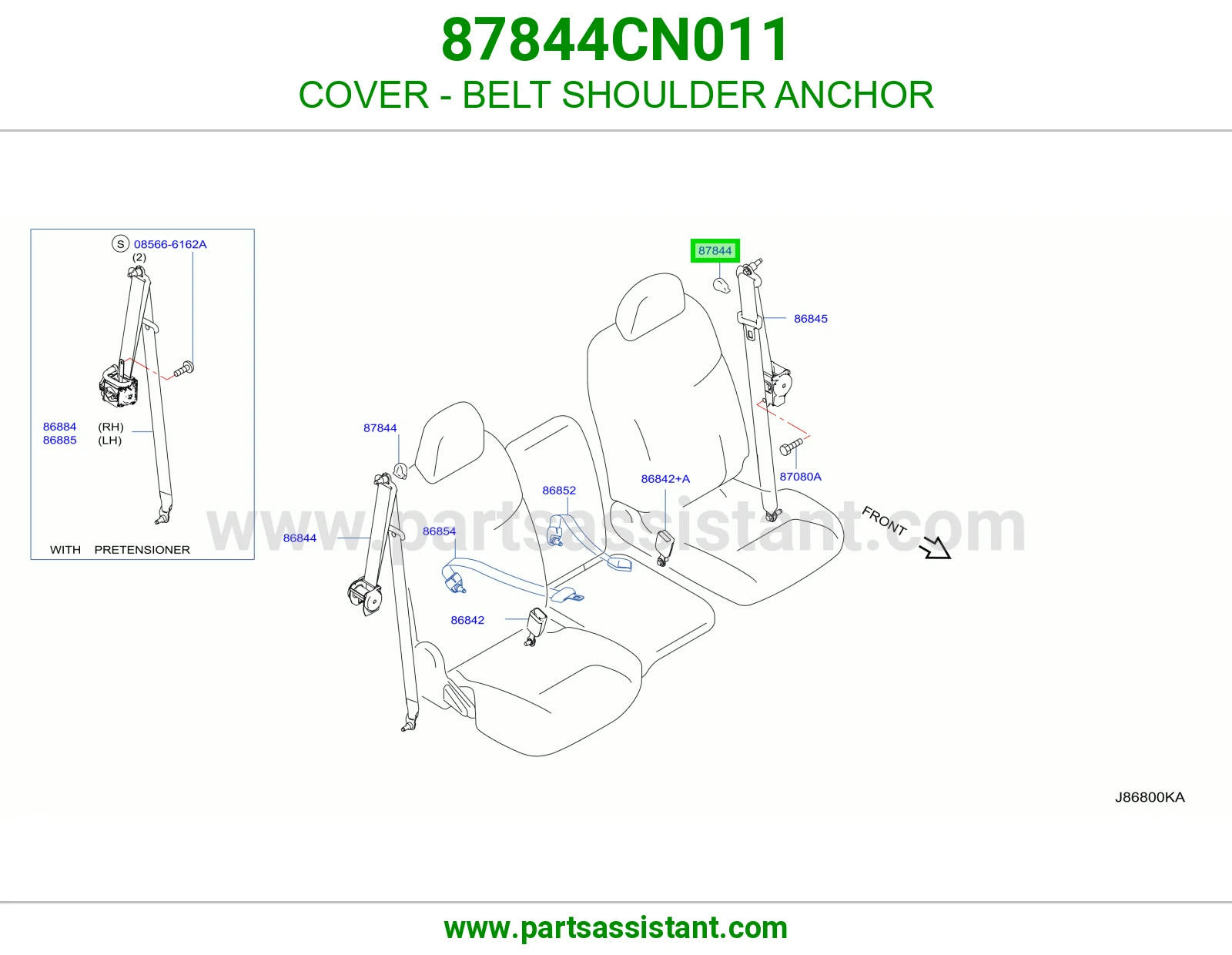 غطاء قاعدة حزام كتف 87844CN011