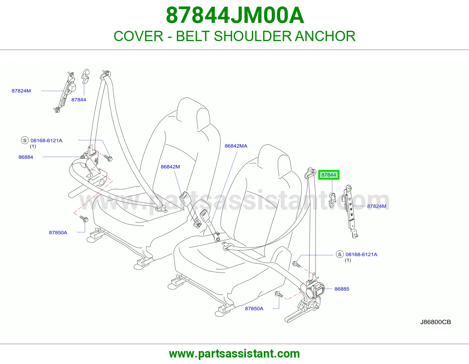 غطاء قاعدة حزام كتف 87844JM00A