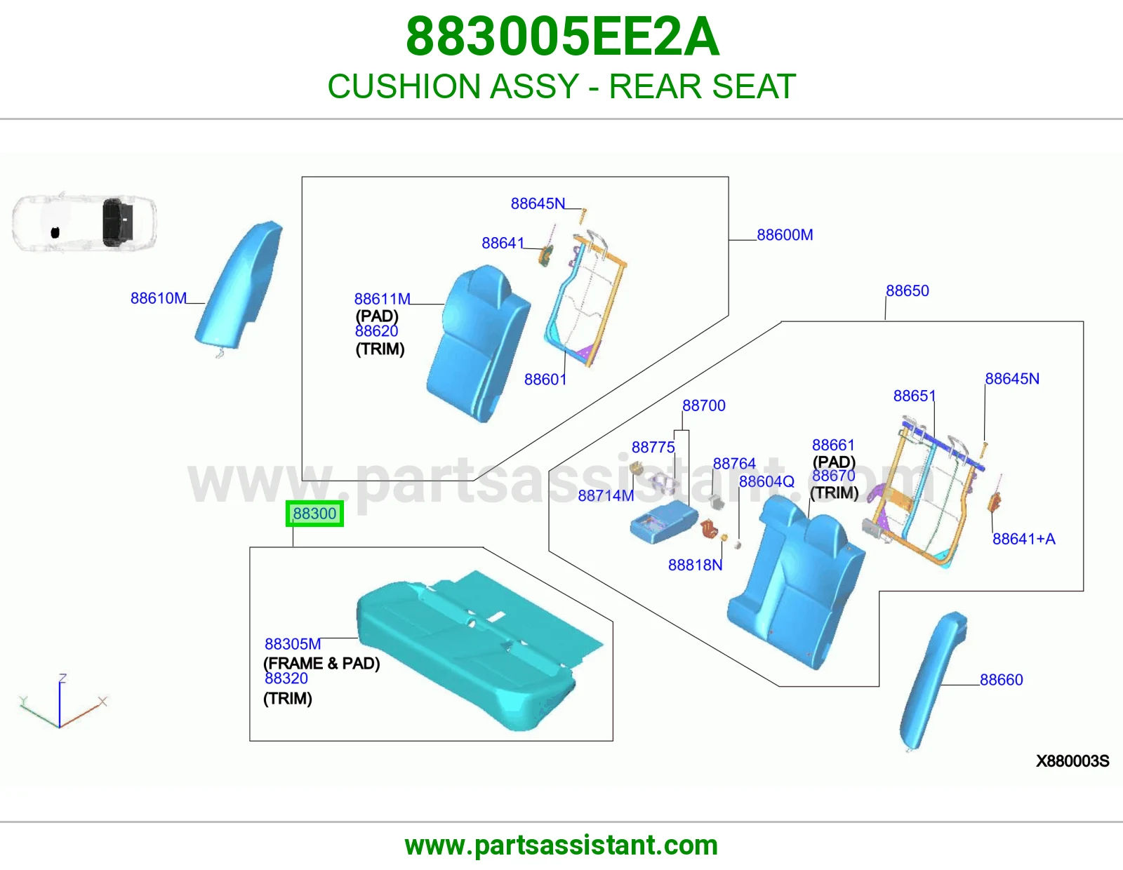 قاعدة مرتبة خلفي كاملة 883005EE2A