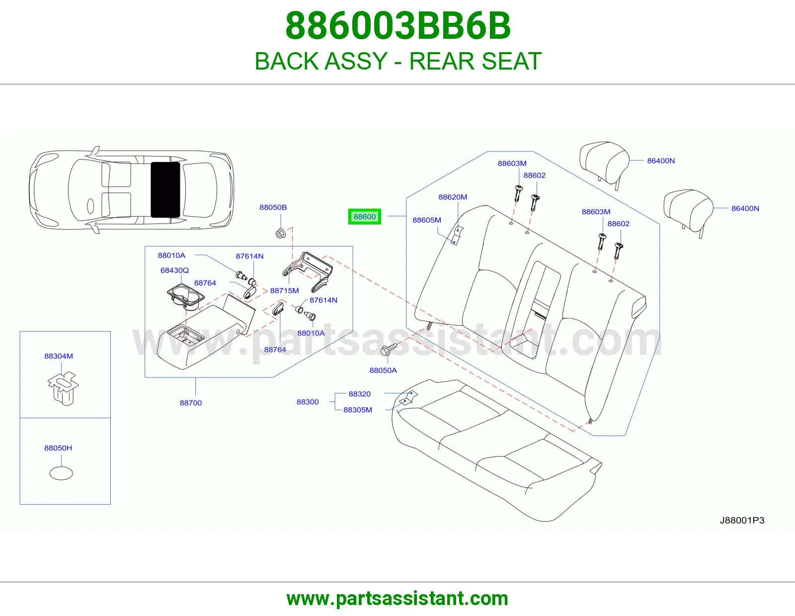 ظهر مرتبة خلفي كامل 886003BB6B