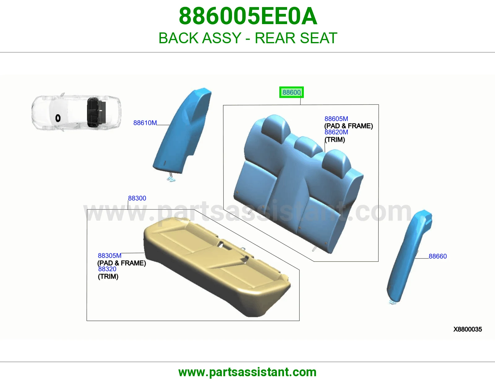ظهر مرتبة خلفي كامل 886005EE0A