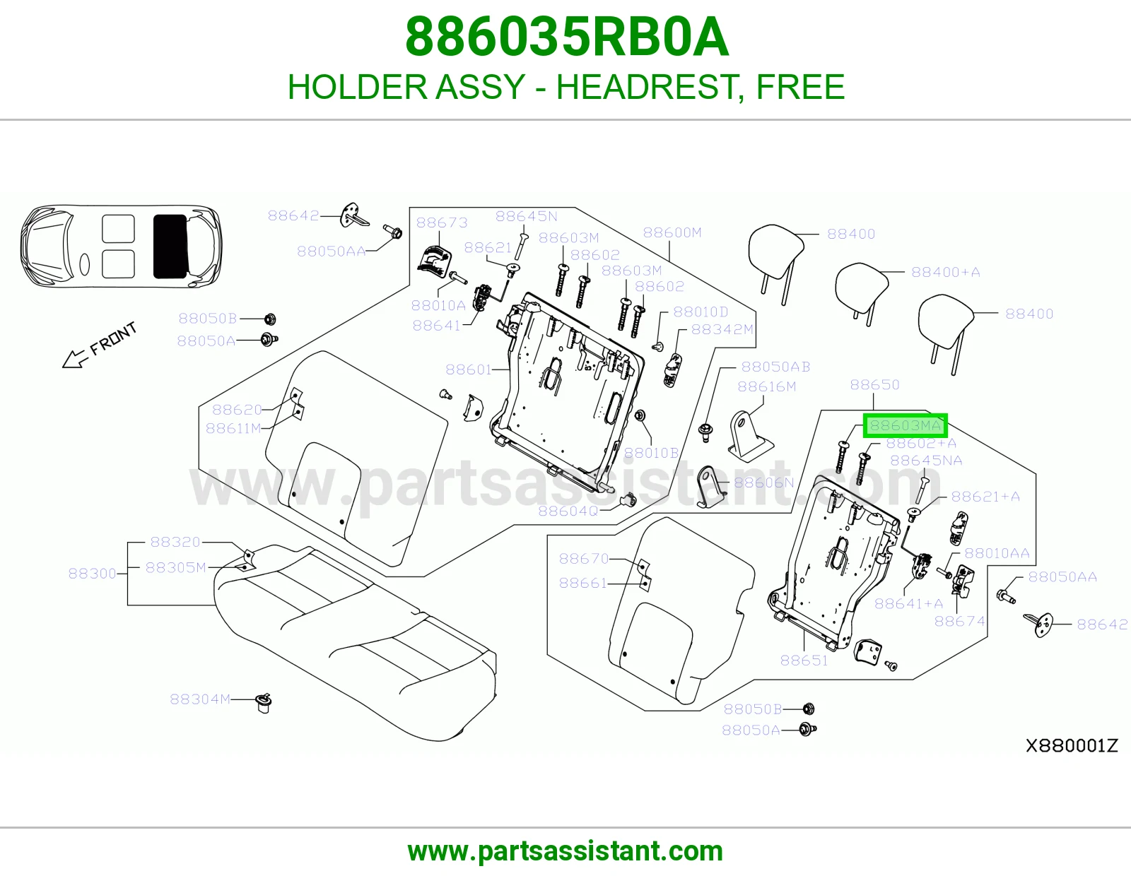 حامل مسند راس حر كامل 886035RB0A