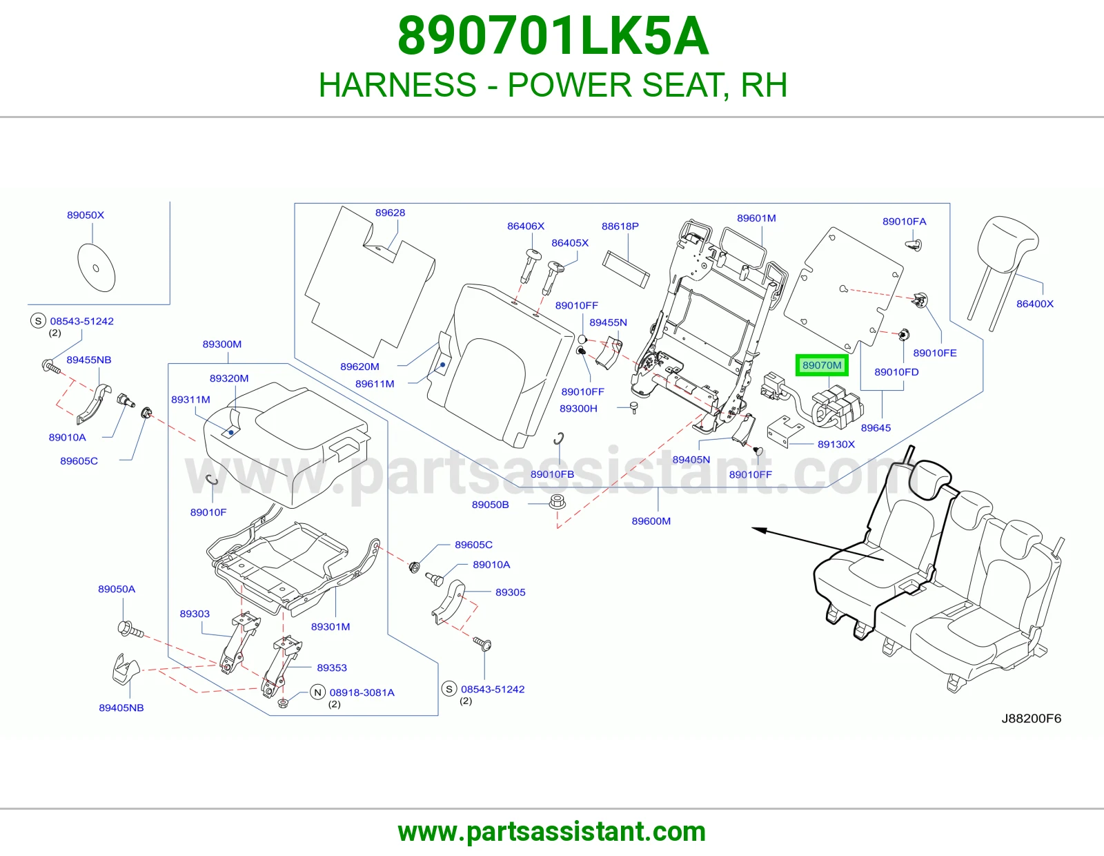 ضفيرة مرتبة كهربا يمين 890701LK5A