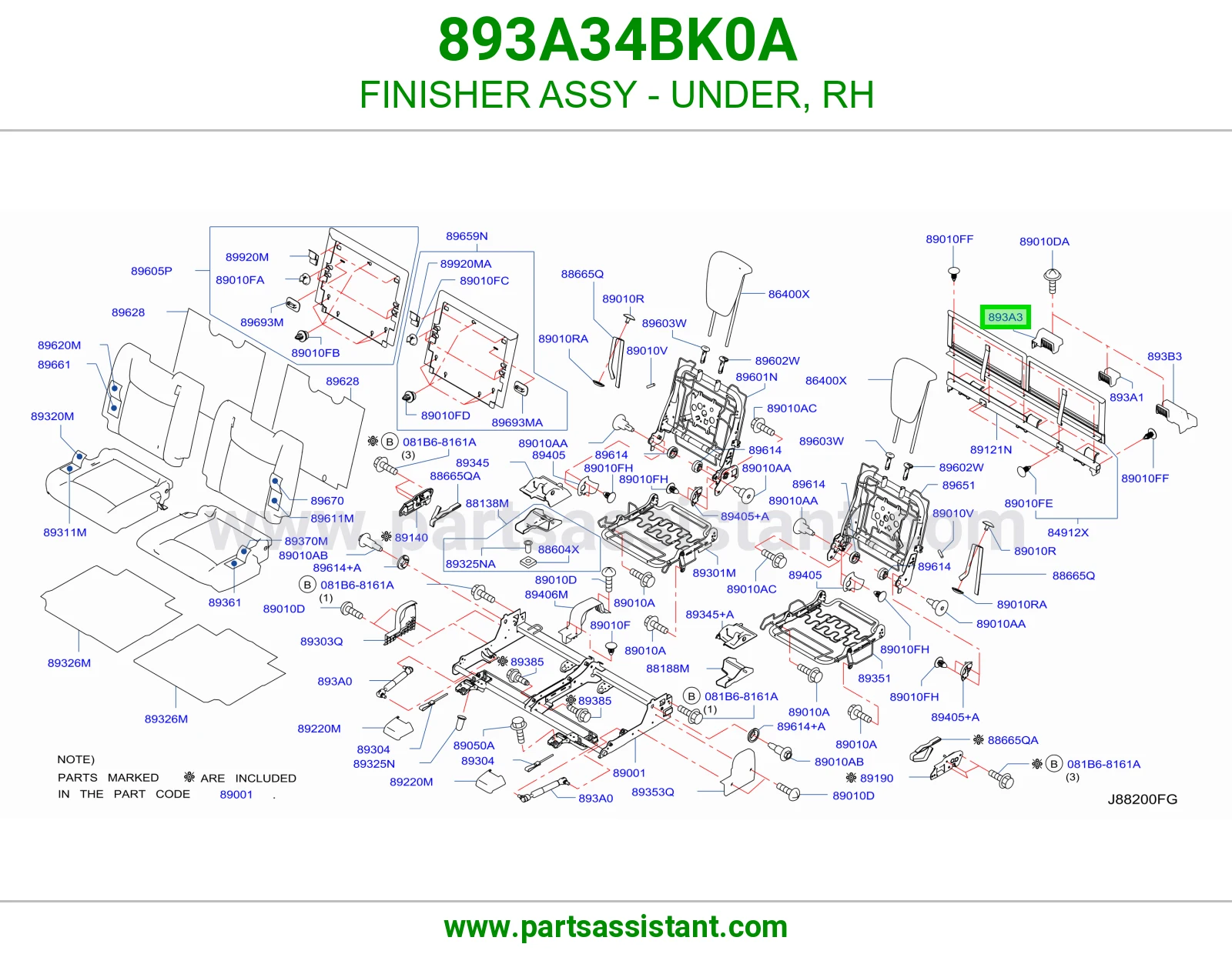تلبيسة تحت يمين كاملة 893A34BK0A