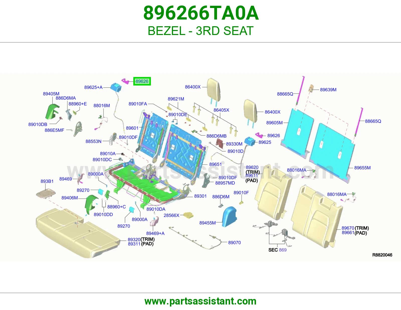 ديكور مرتبة صف ثالث 896266TA0A