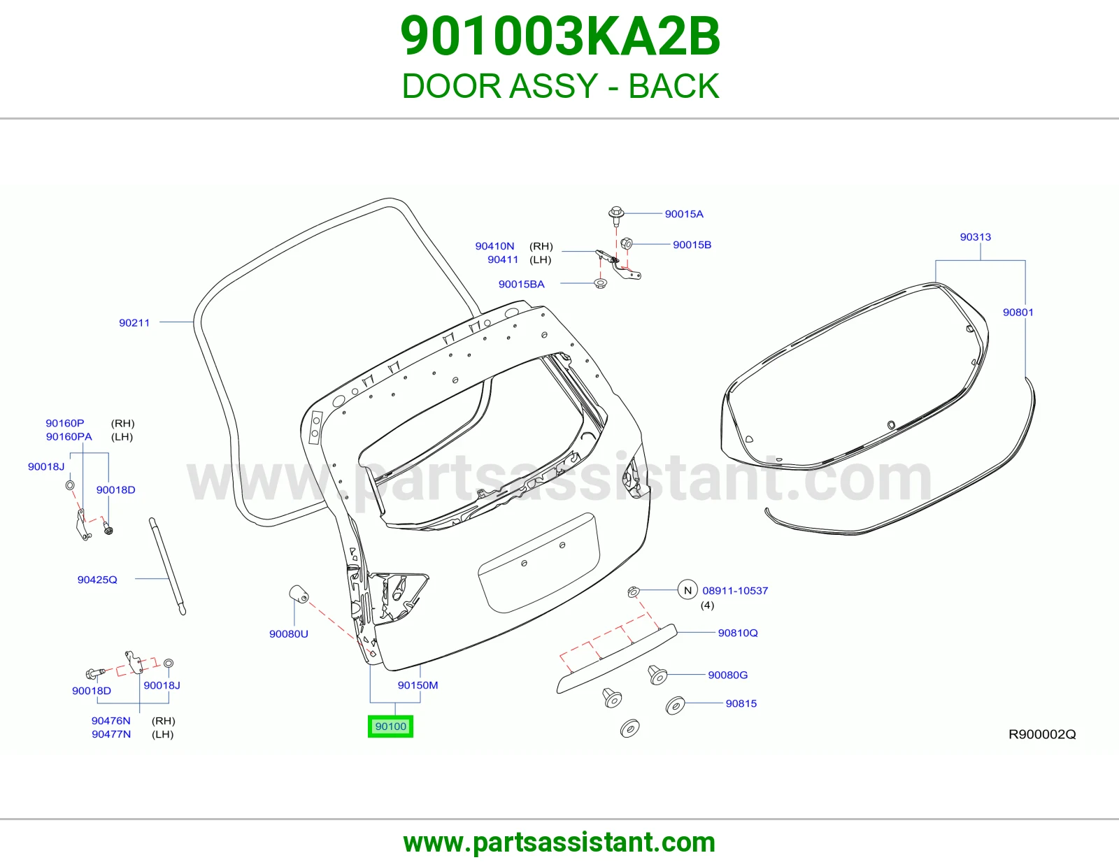 DOOR ASSY - BACK 901003KA2B