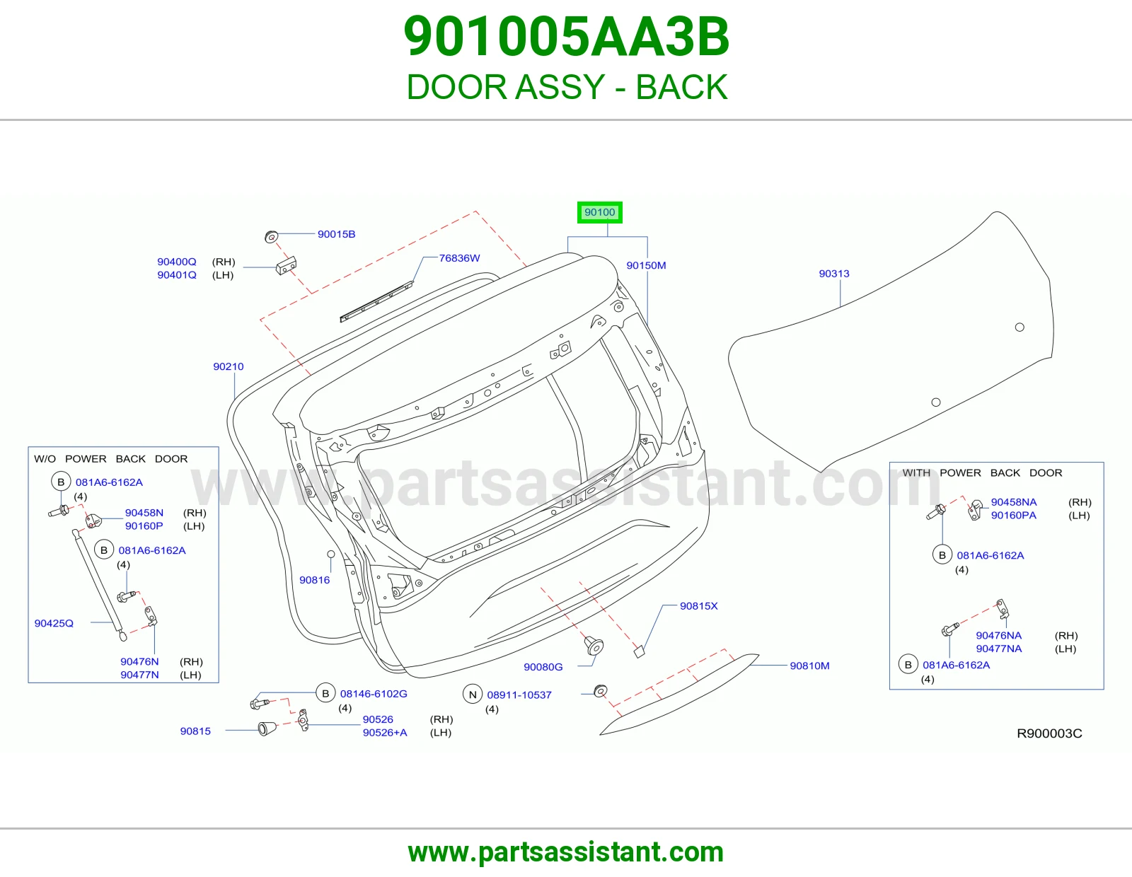DOOR ASSY - BACK 901005AA3B