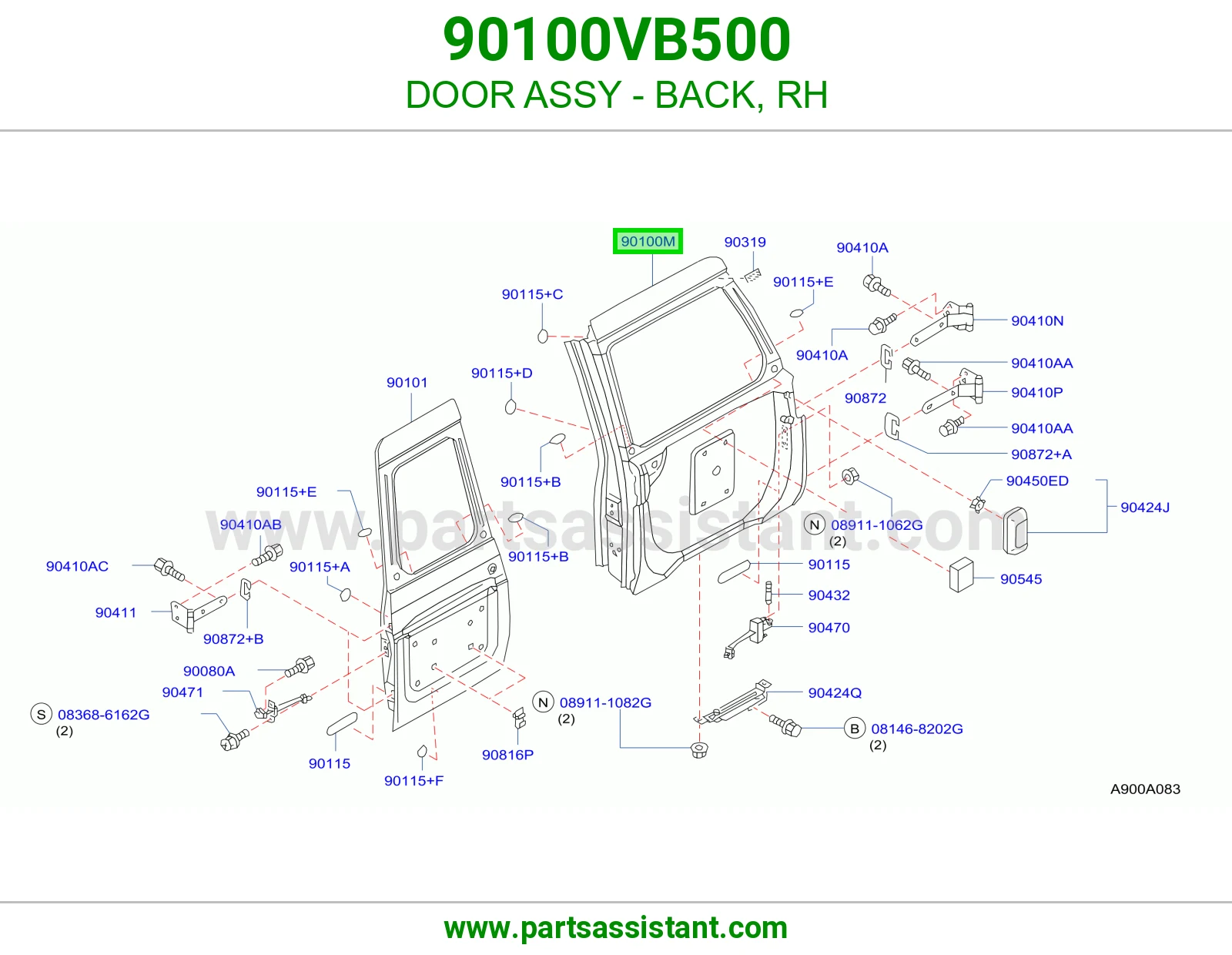 باب شنطه خلفي يسار 90100VB500