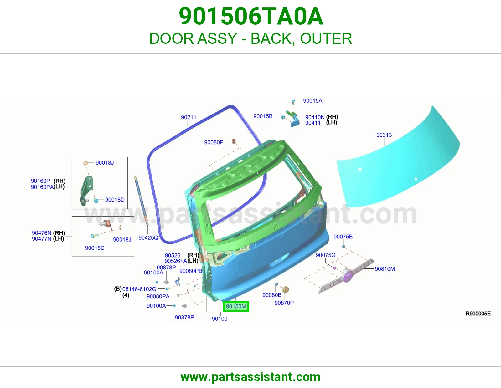 باب ظهر خارجي كامل 901506TA0A