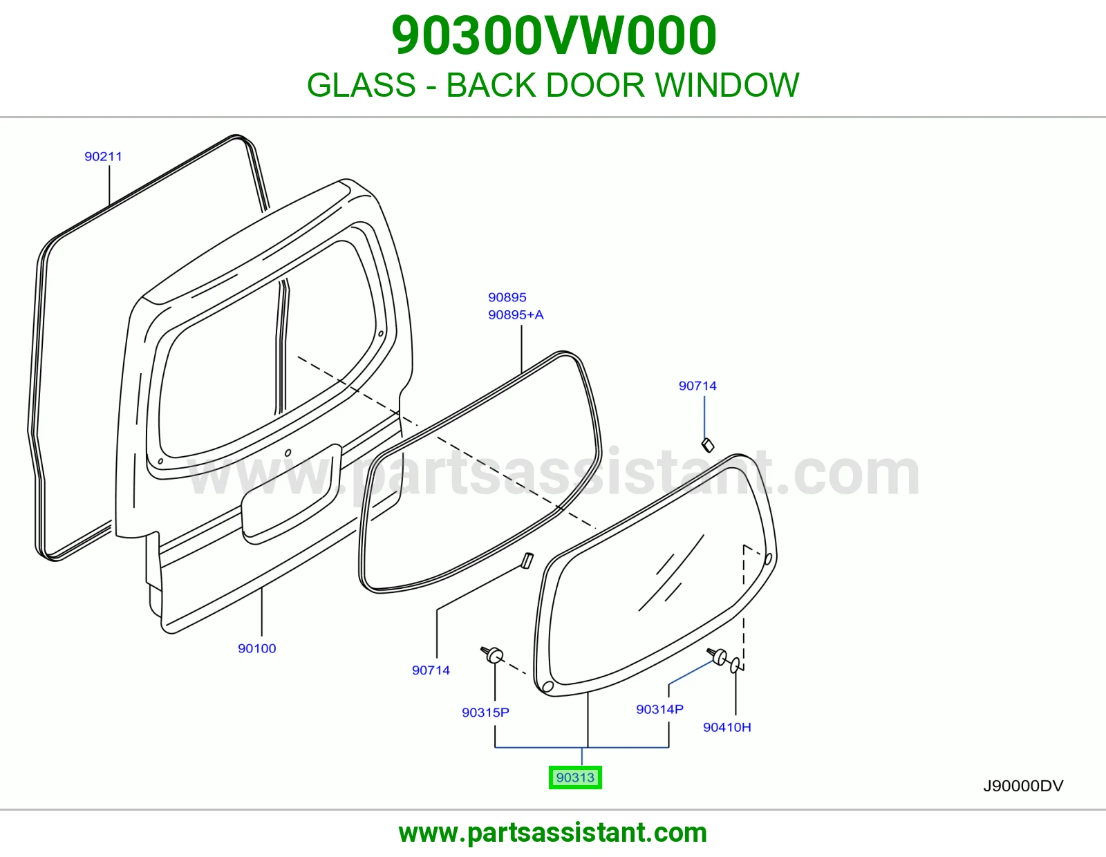 قزاز باب شنطه خلفي 90300VW000