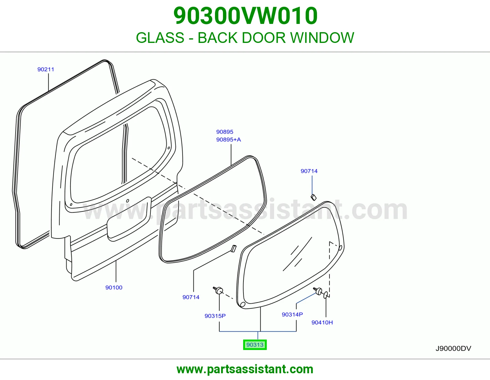 قزاز باب شنطه خلفي 90300VW010