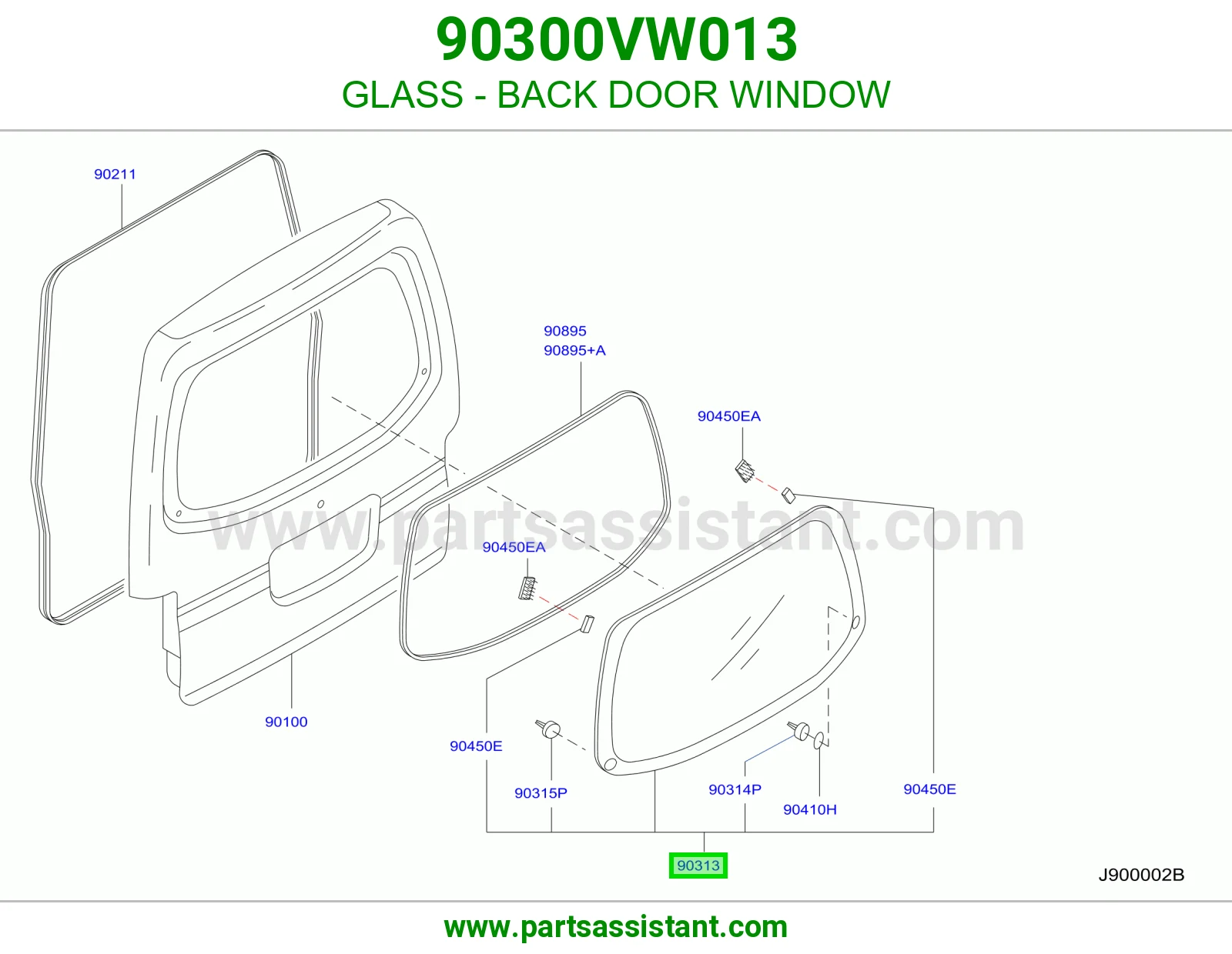 قزاز باب شنطه خلفي 90300VW013