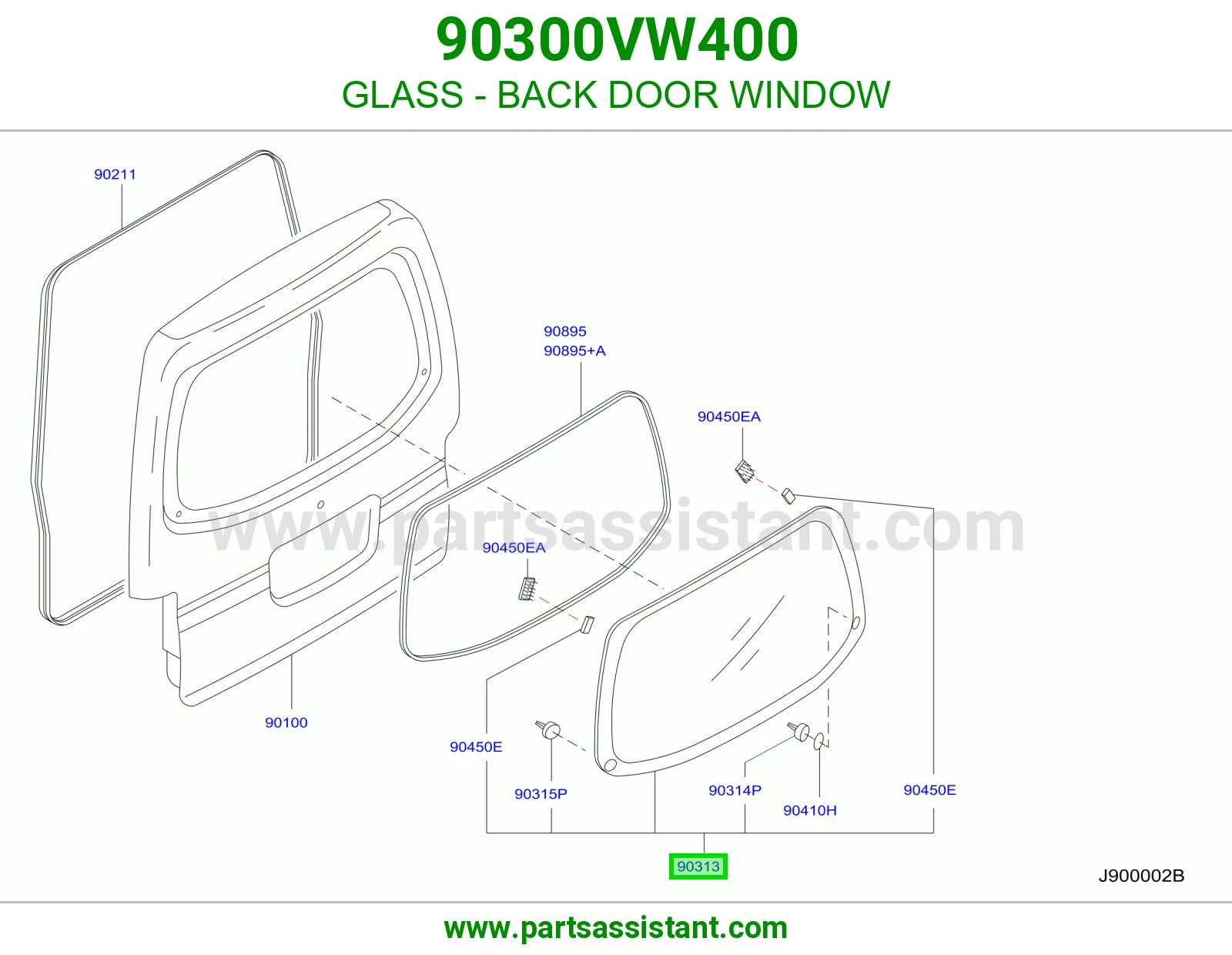 قزاز باب شنطه خلفي 90300VW400