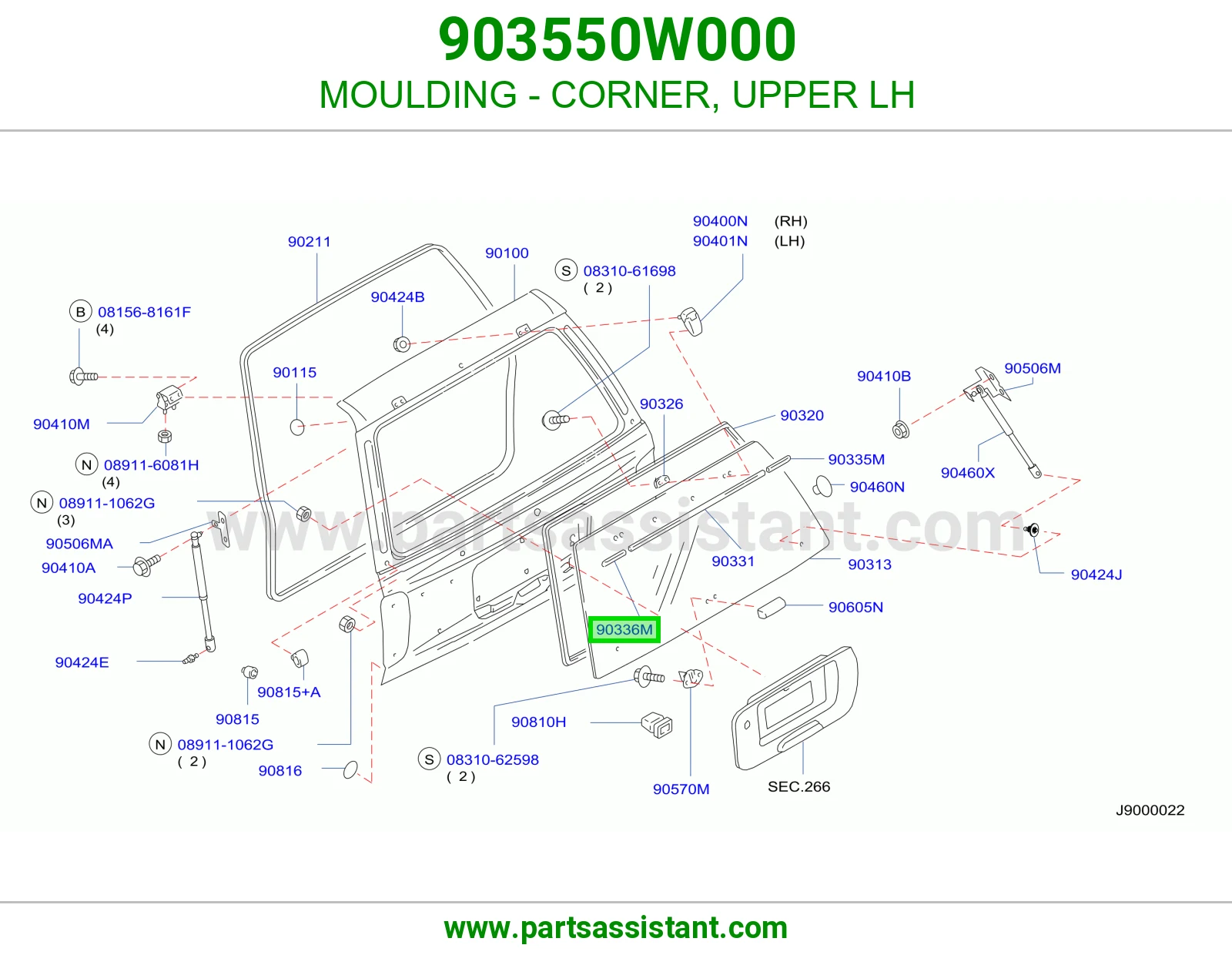 زيق ركن فوق يسار 903550W000