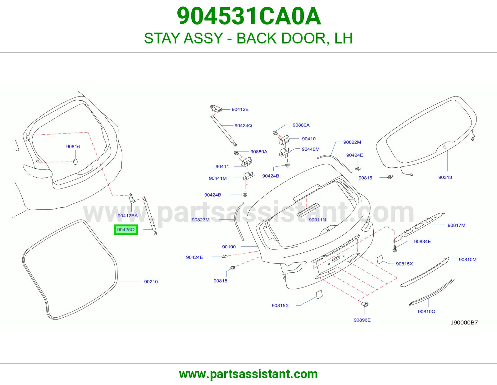 مساعد شنطه خلفي يسار 904531CA0A