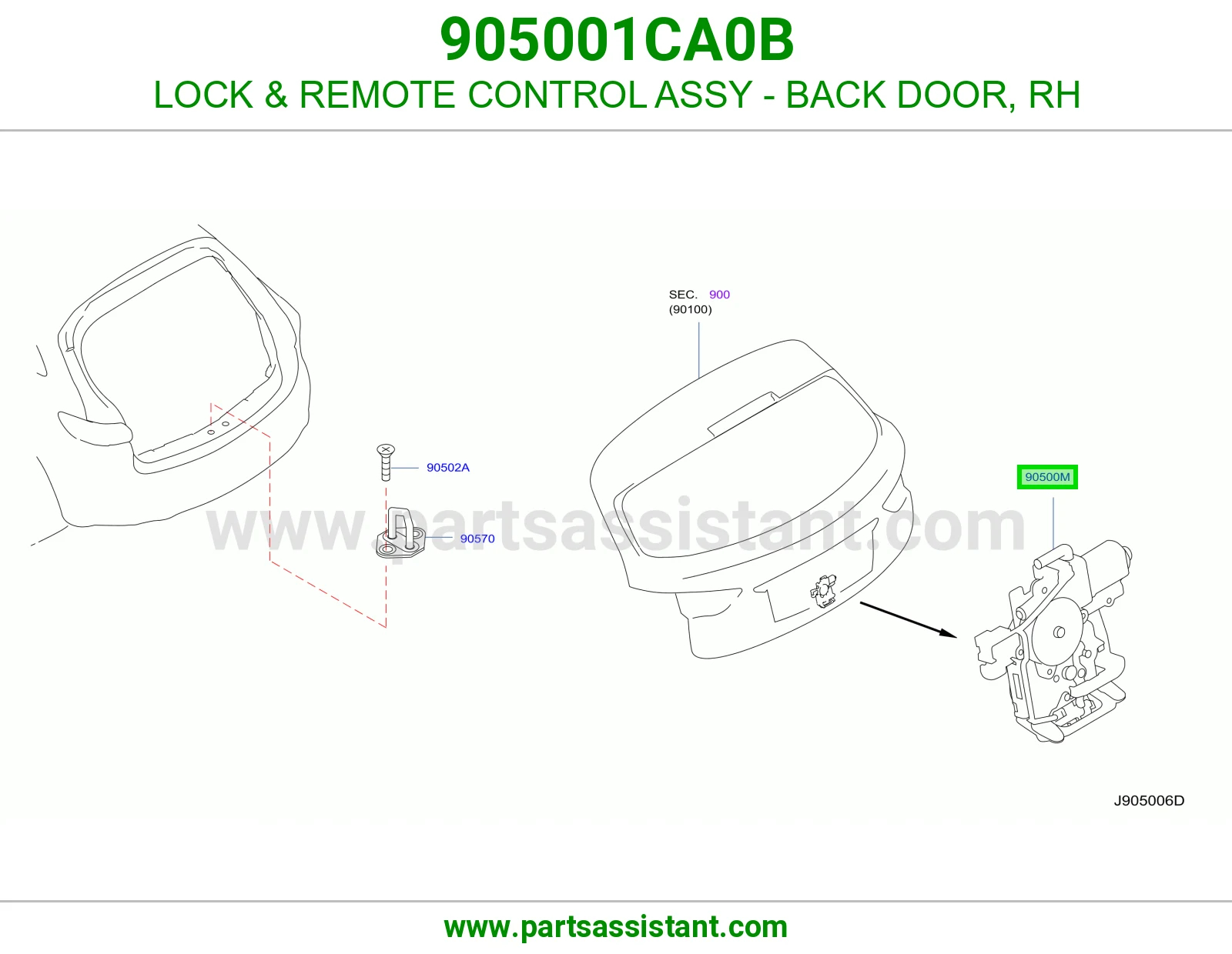 قفل باب شنطه خلفي 905001CA0B