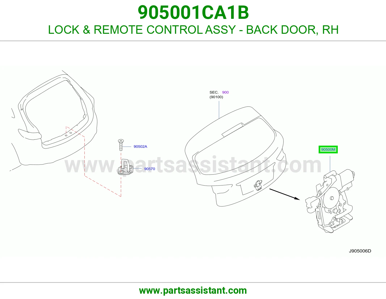 قفل باب شنطه خلفي 905001CA1B