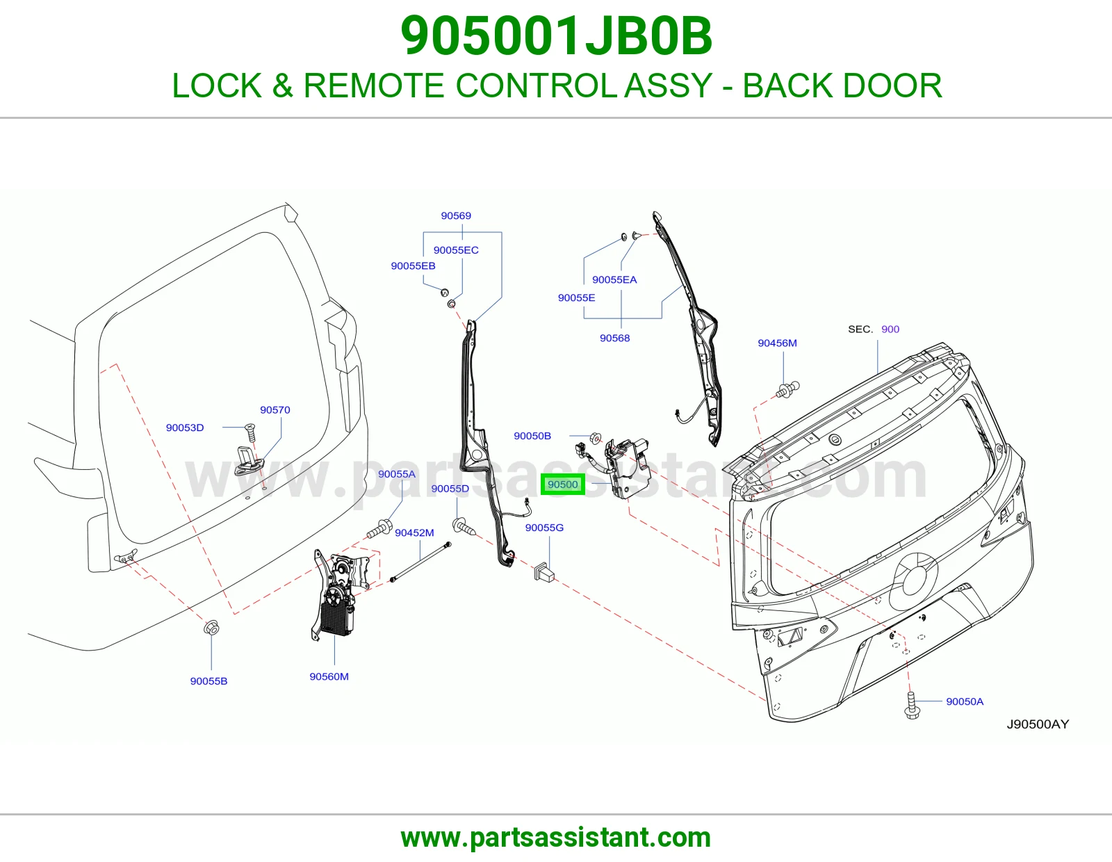 قفل باب شنطه خلفي 905001JB0B