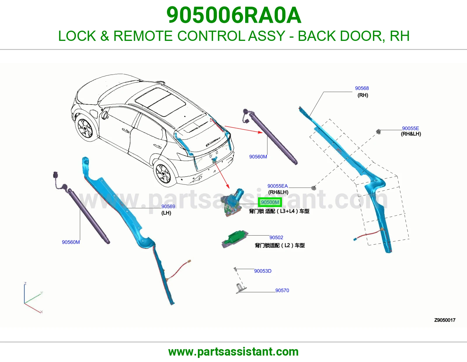 قفل باب شنطه خلفي 905006RA0A