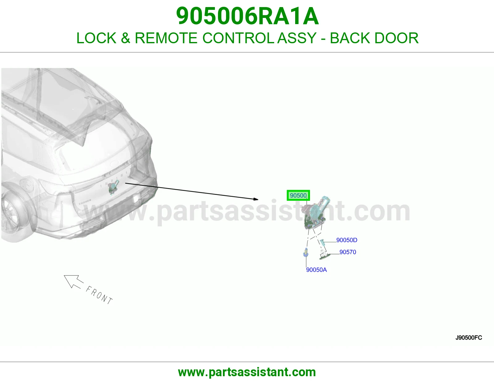 قفل باب شنطه خلفي 905006RA1A