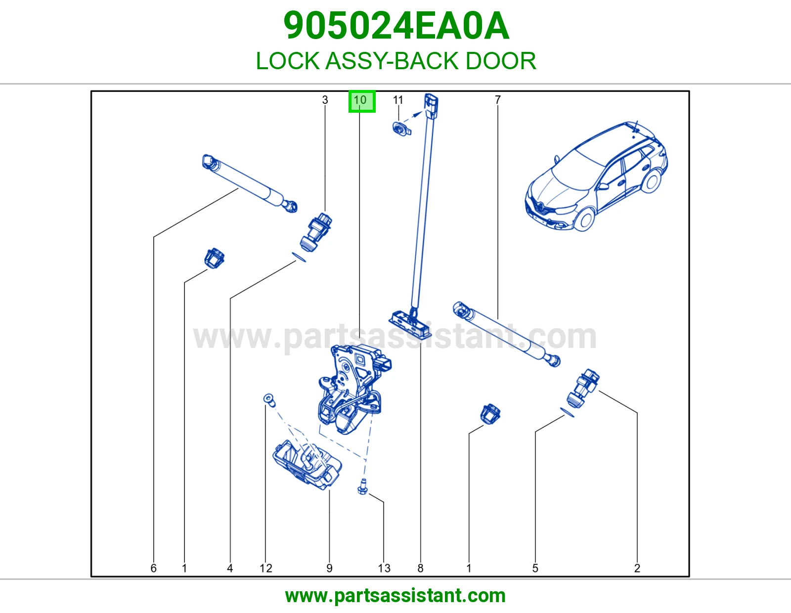 قفل باب شنطة كامل 905024EA0A