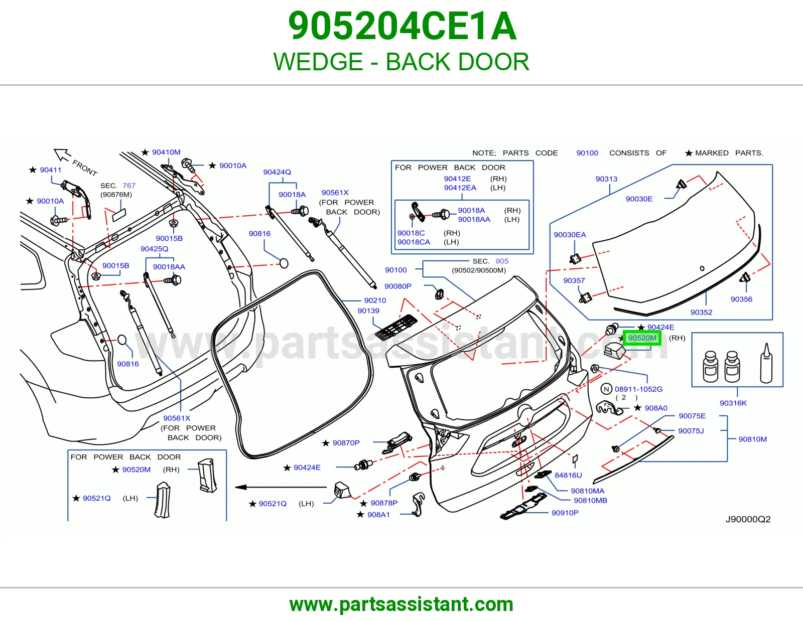 إسفين باب شنطة 905204CE1A