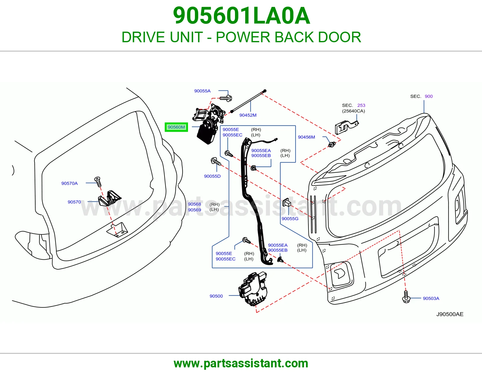 وحدة تشغيل باب شنطة كهربائي 905601LA0A