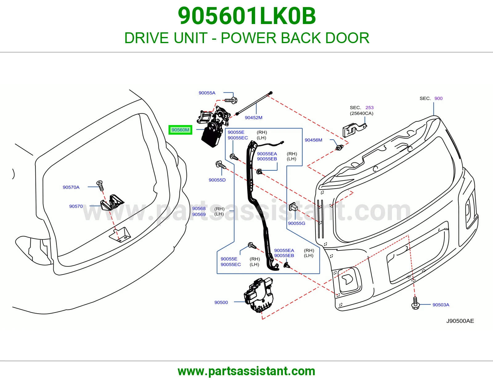 وحدة تشغيل باب شنطة كهربائي 905601LK0B