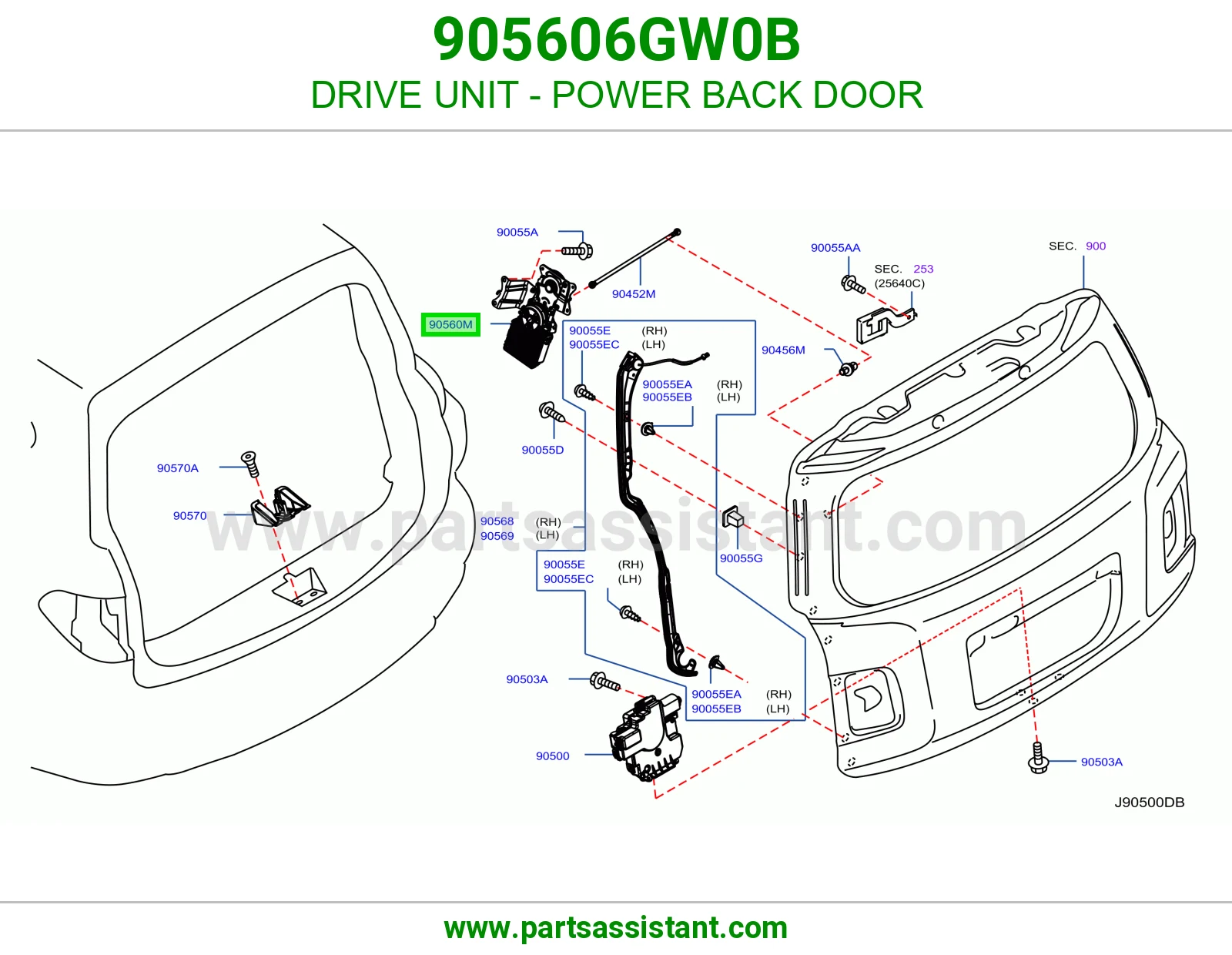 وحدة تشغيل باب شنطة كهربائي 905606GW0B