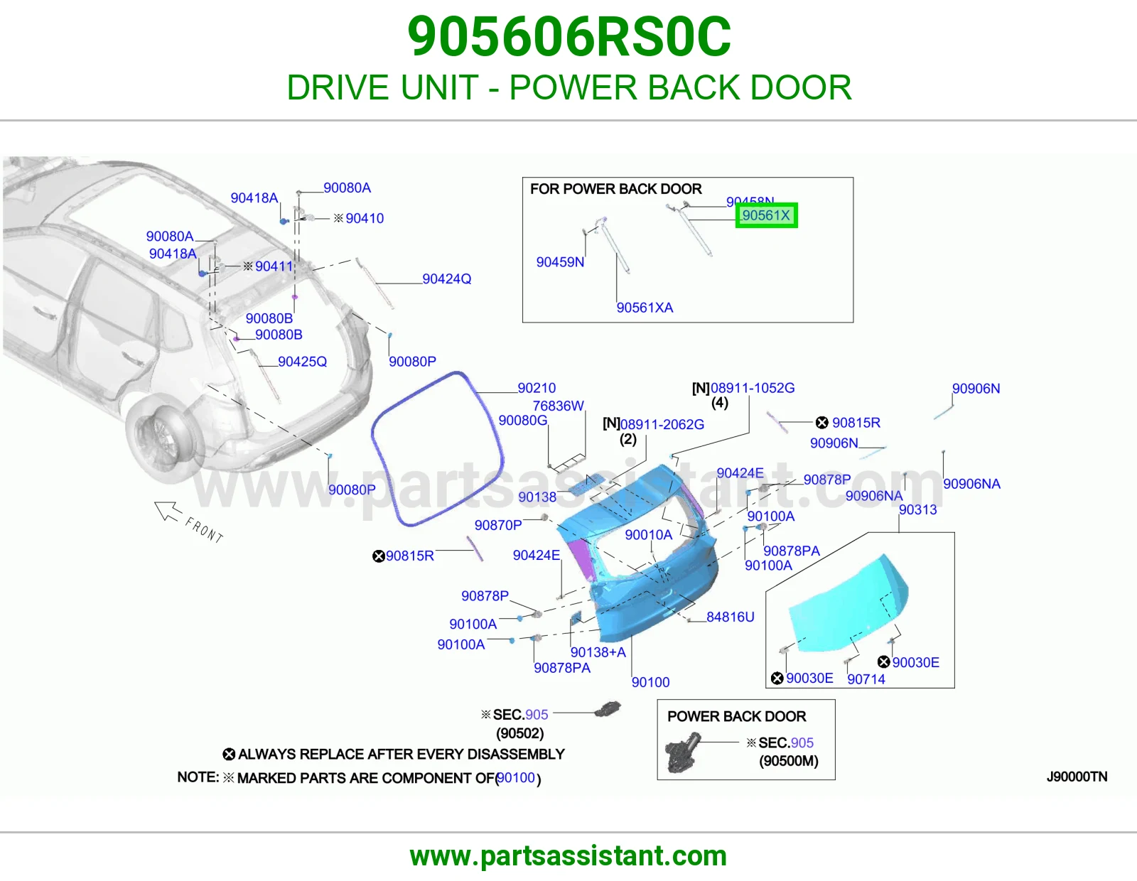 وحدة تشغيل باب شنطة كهربائي 905606RS0C