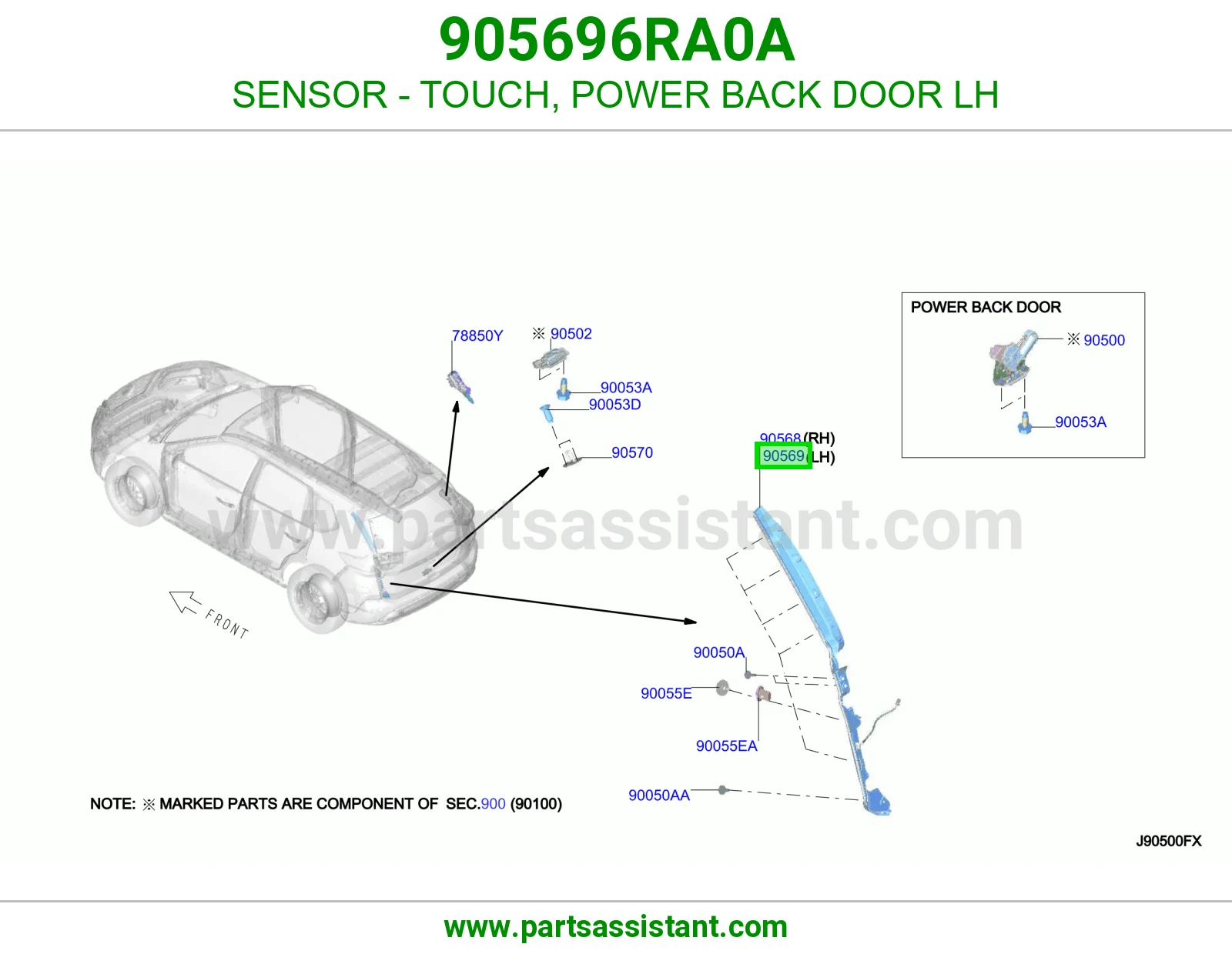 حساس لمس باب شنطة كهربائي يسار 905696RA0A