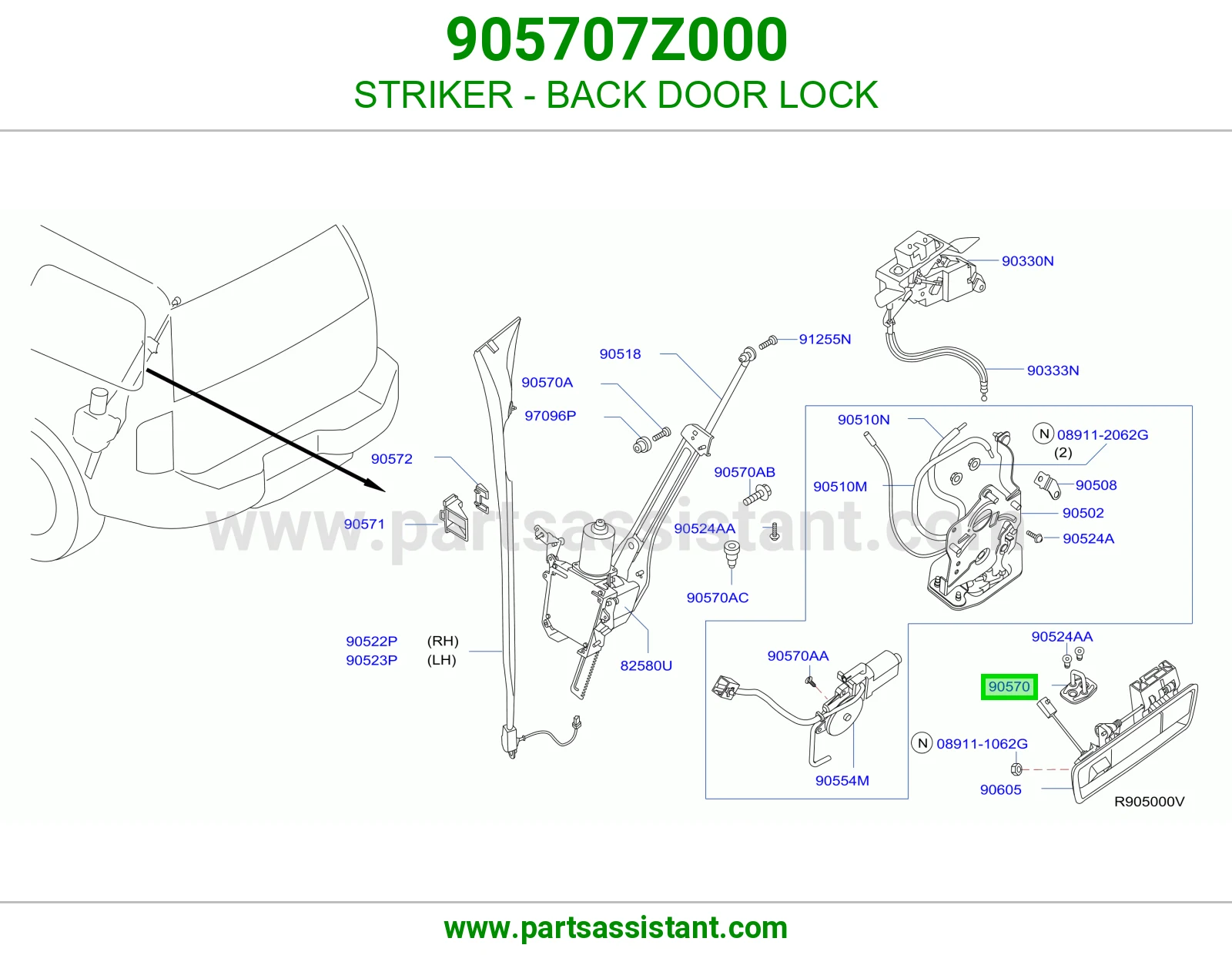 STRIKER - BACK DOOR LOCK 905707Z000
