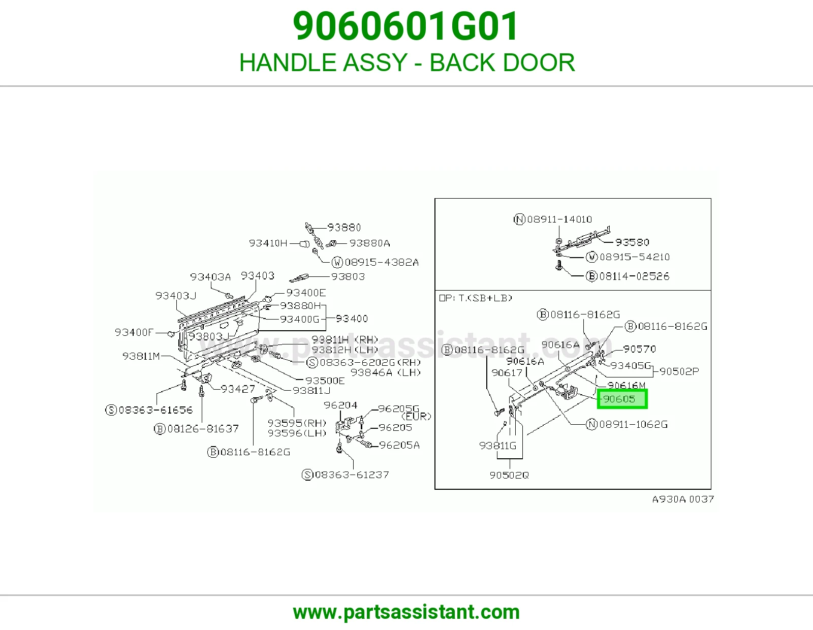 HANDLE ASSY - BACK DOOR 9060601G01