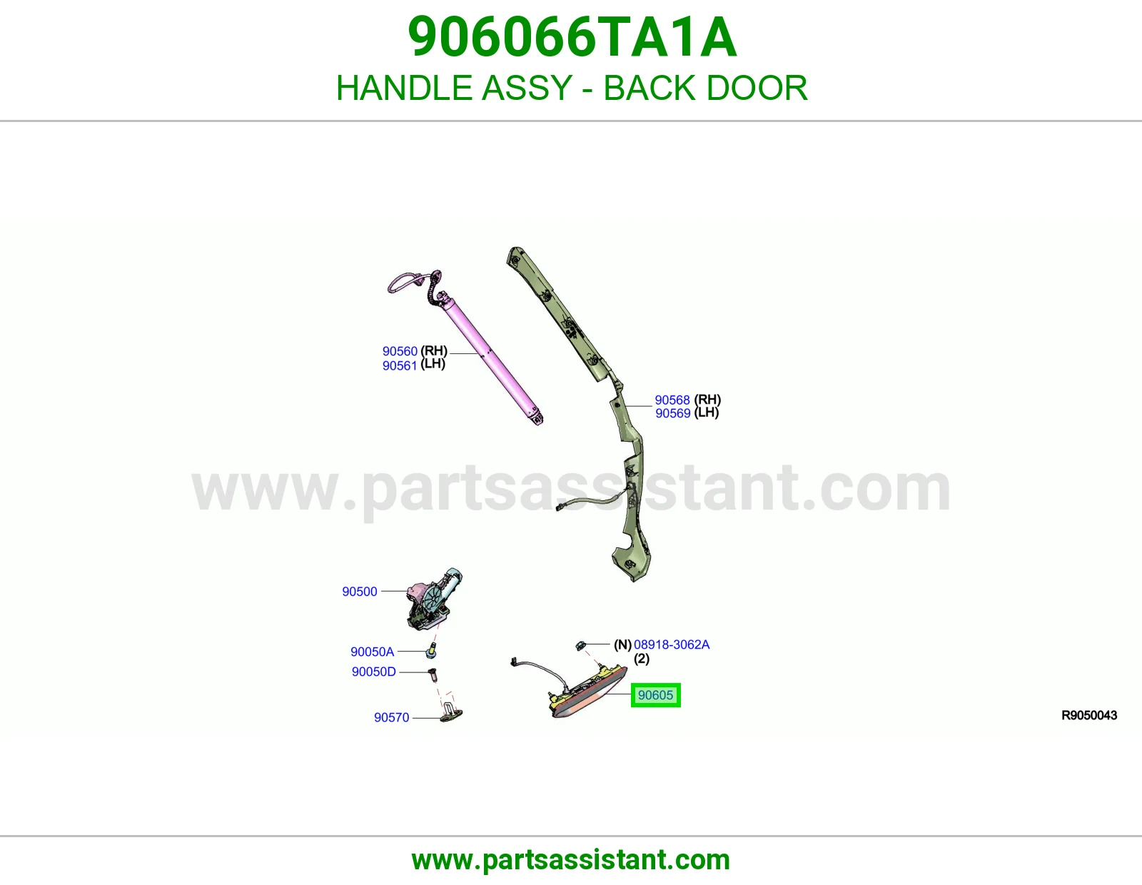 عروه يد باب شنطه خلفي 906066TA1A