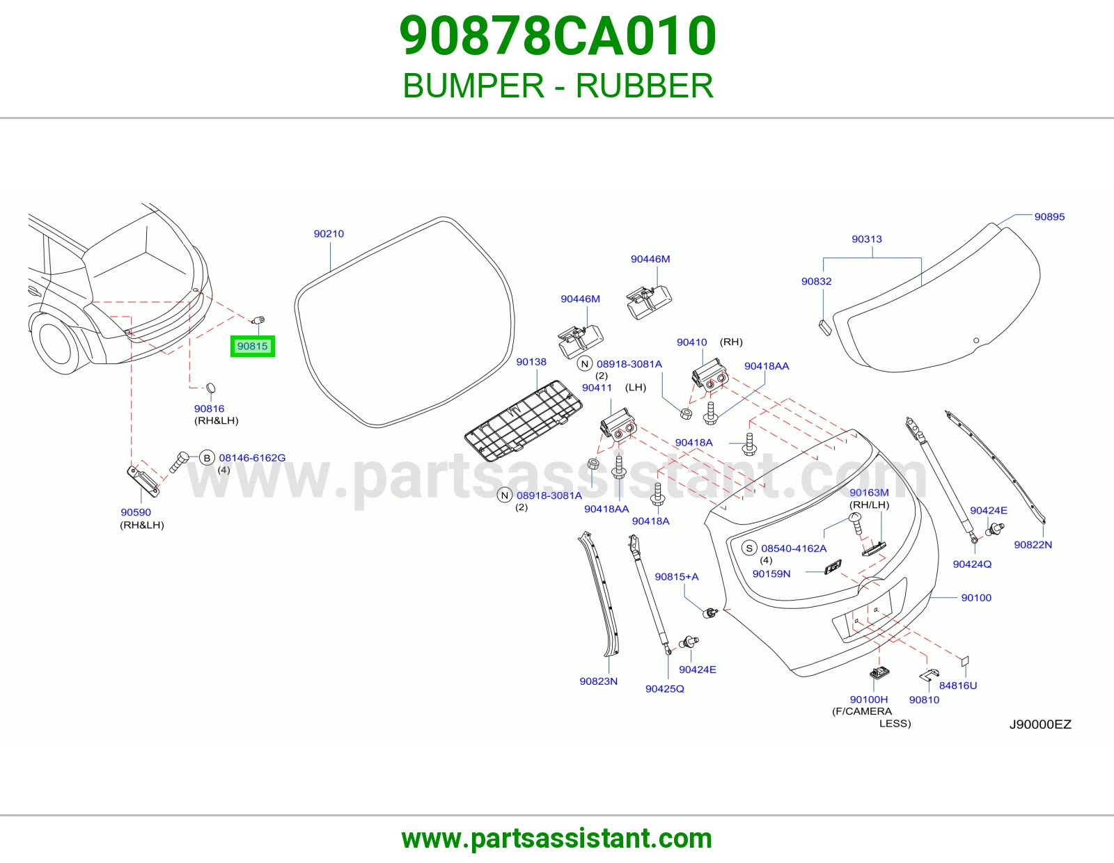 BUMPER - RUBBER 90878CA010