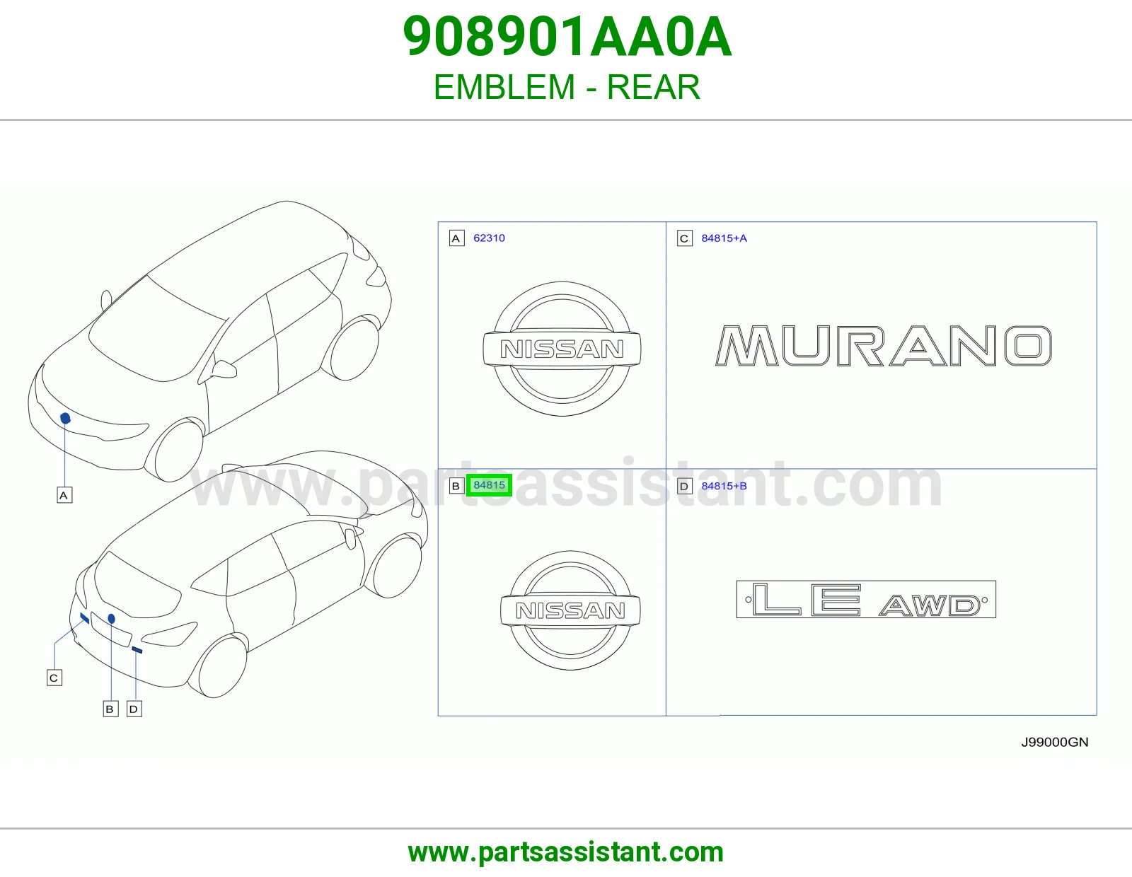 علامة خلفي 908901AA0A
