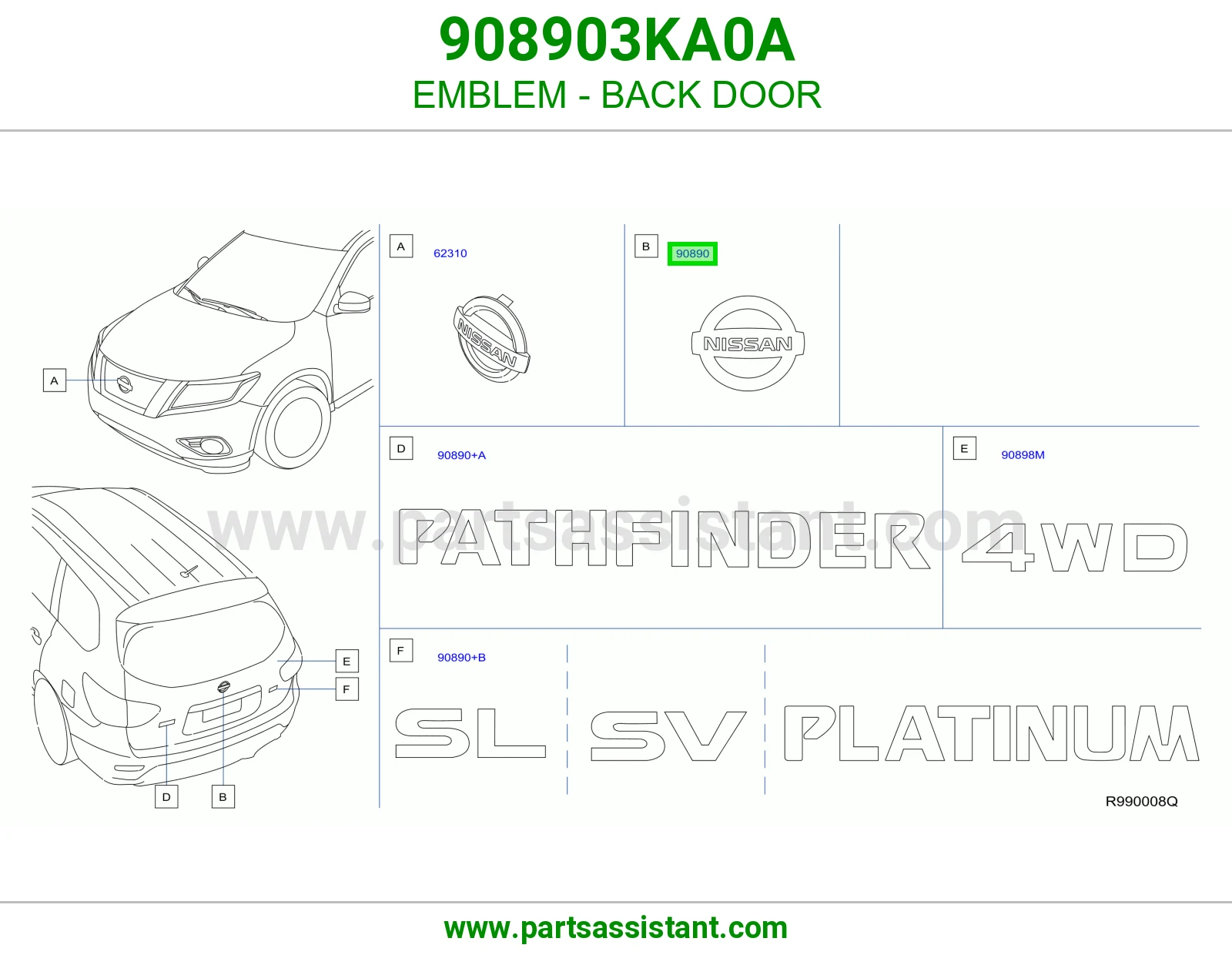 علامة باب شنطة 908903KA0A