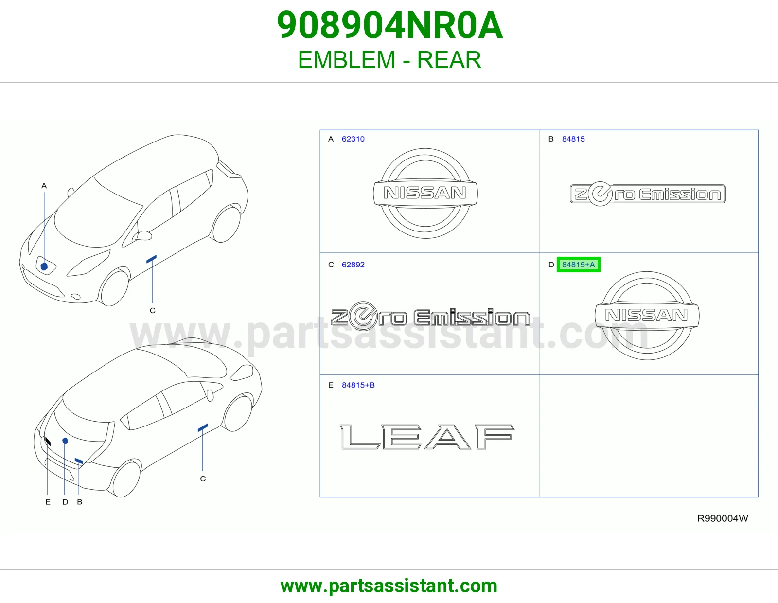 علامة خلفي 908904NR0A