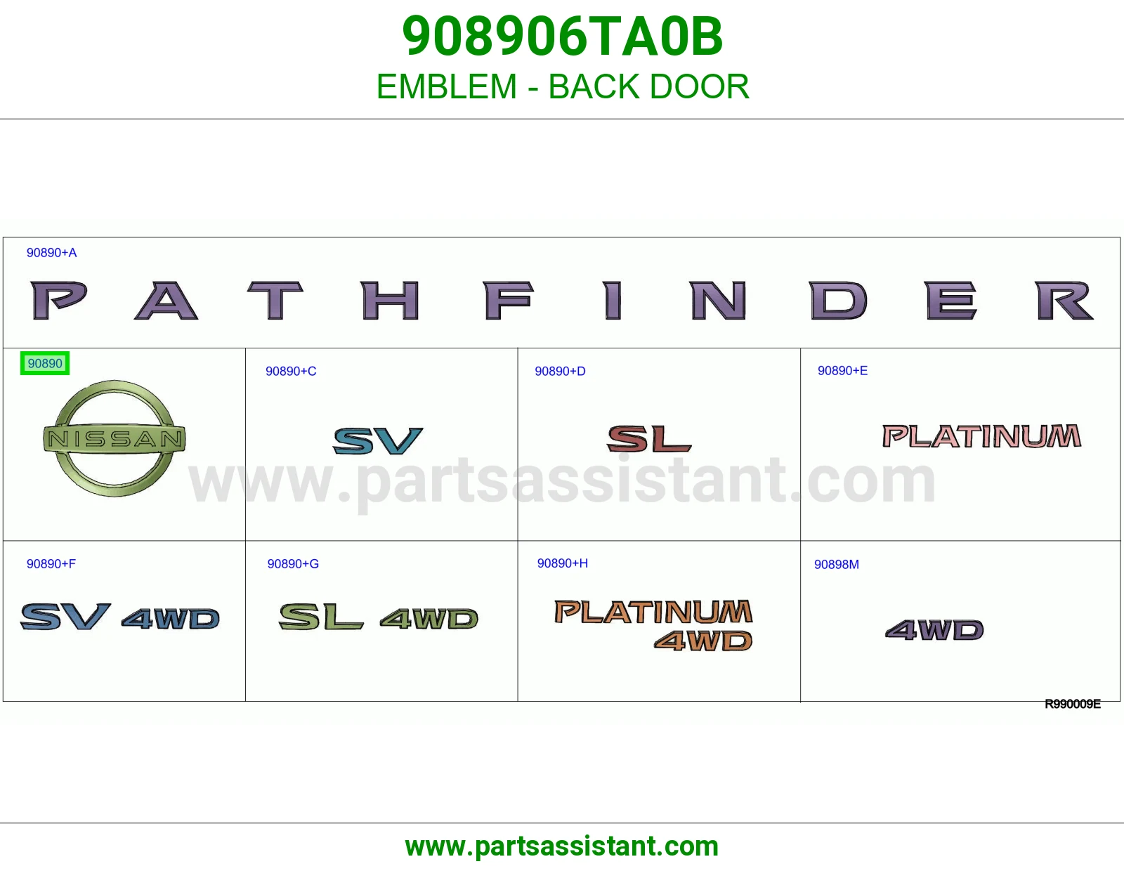 علامة باب شنطة 908906TA0B