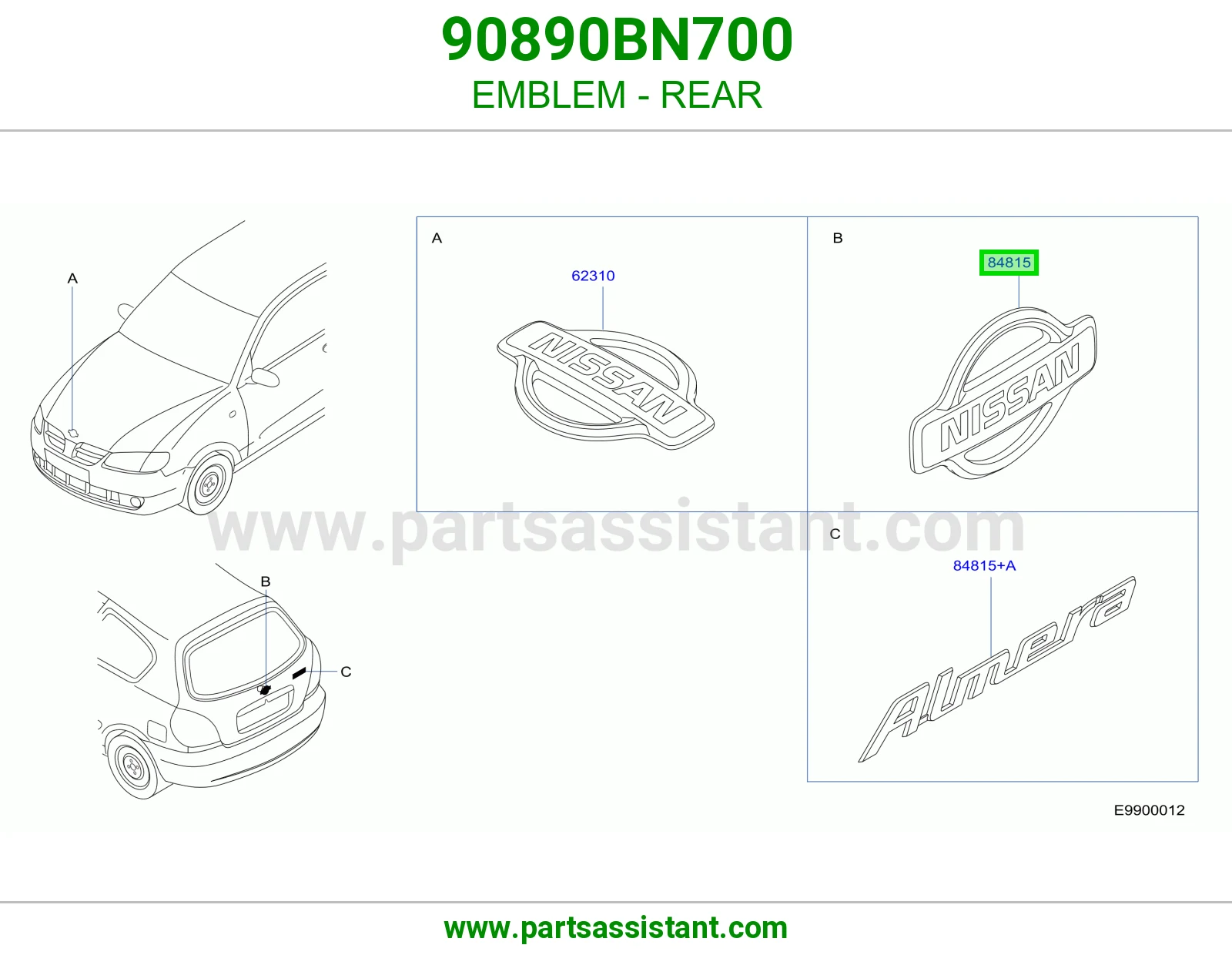 علامة خلفي 90890BN700