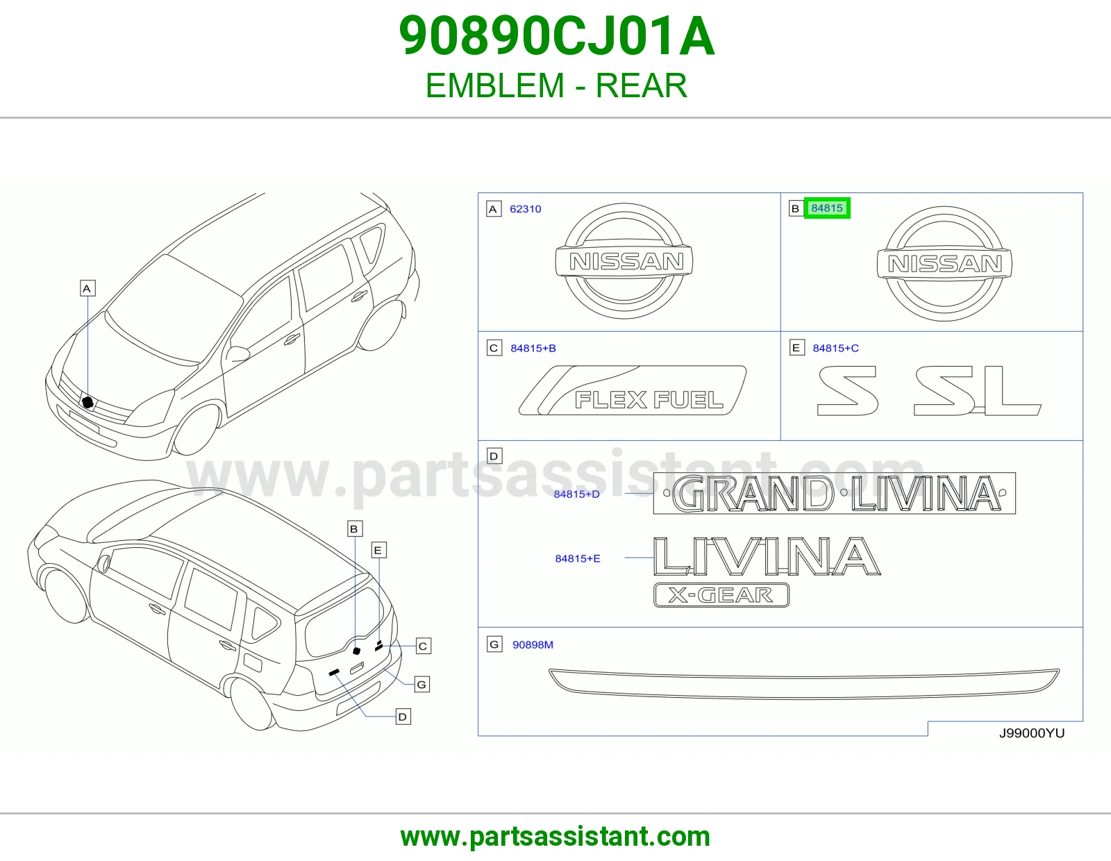 علامة خلفي 90890CJ01A