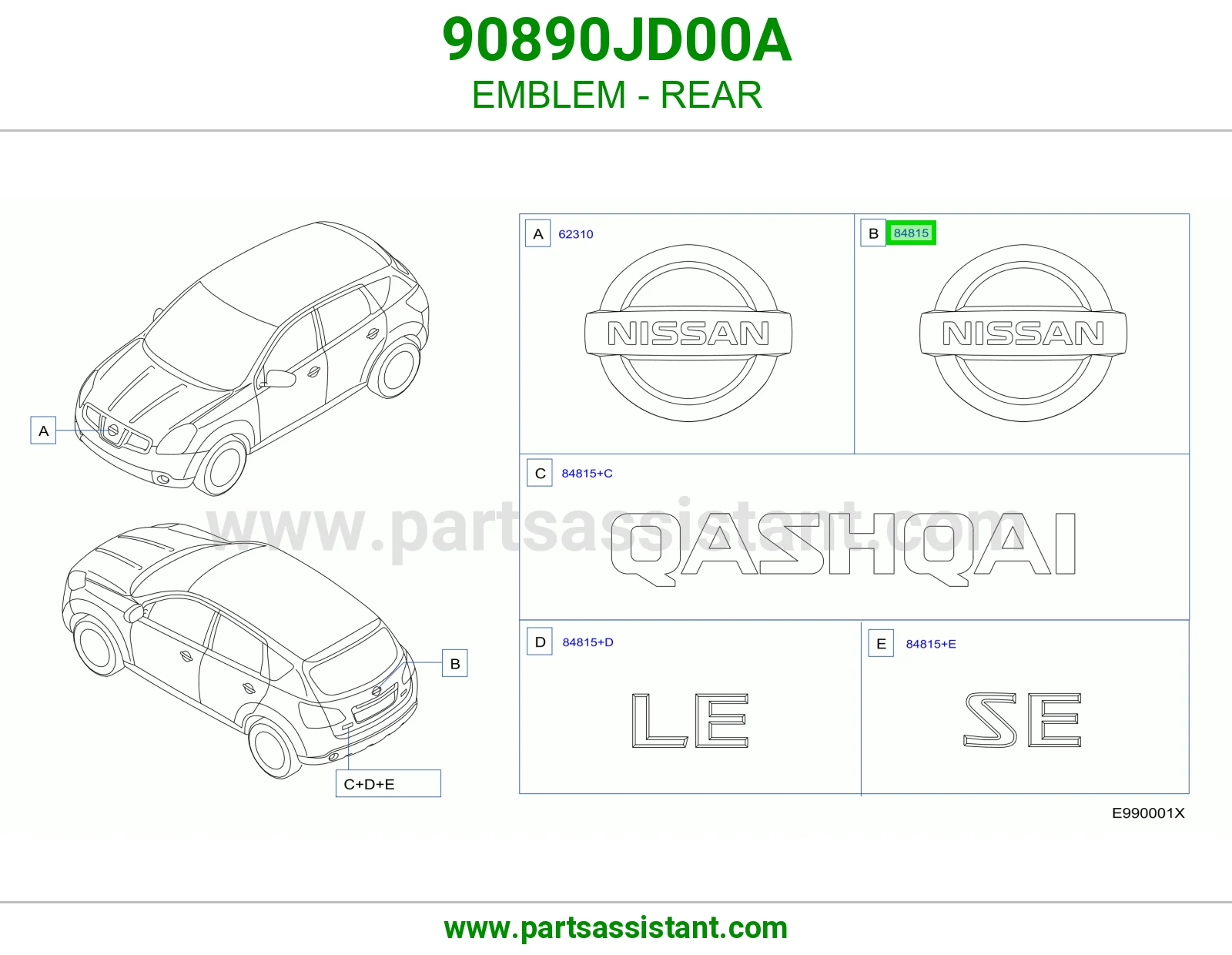 علامة خلفي 90890JD00A