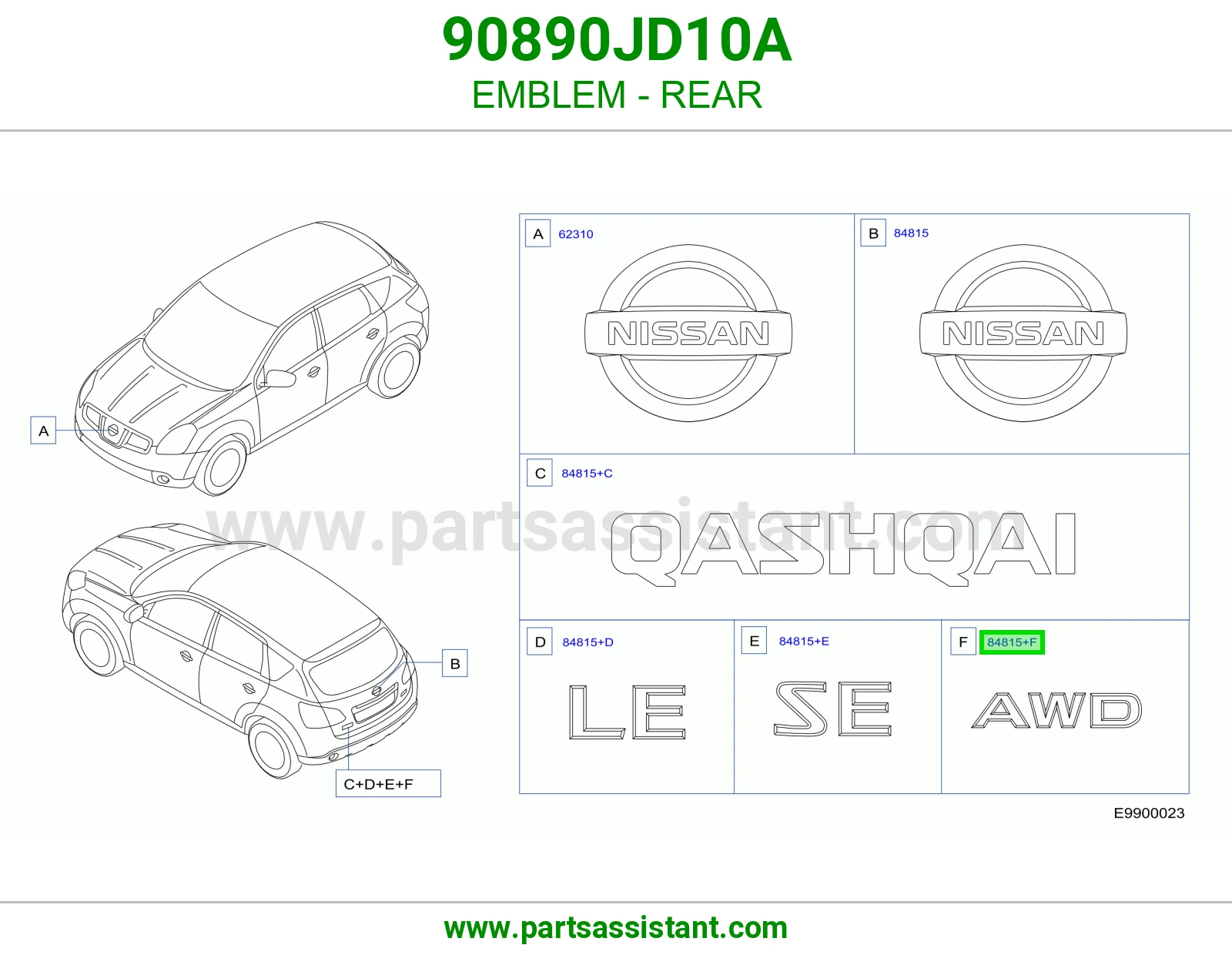 علامة خلفي 90890JD10A